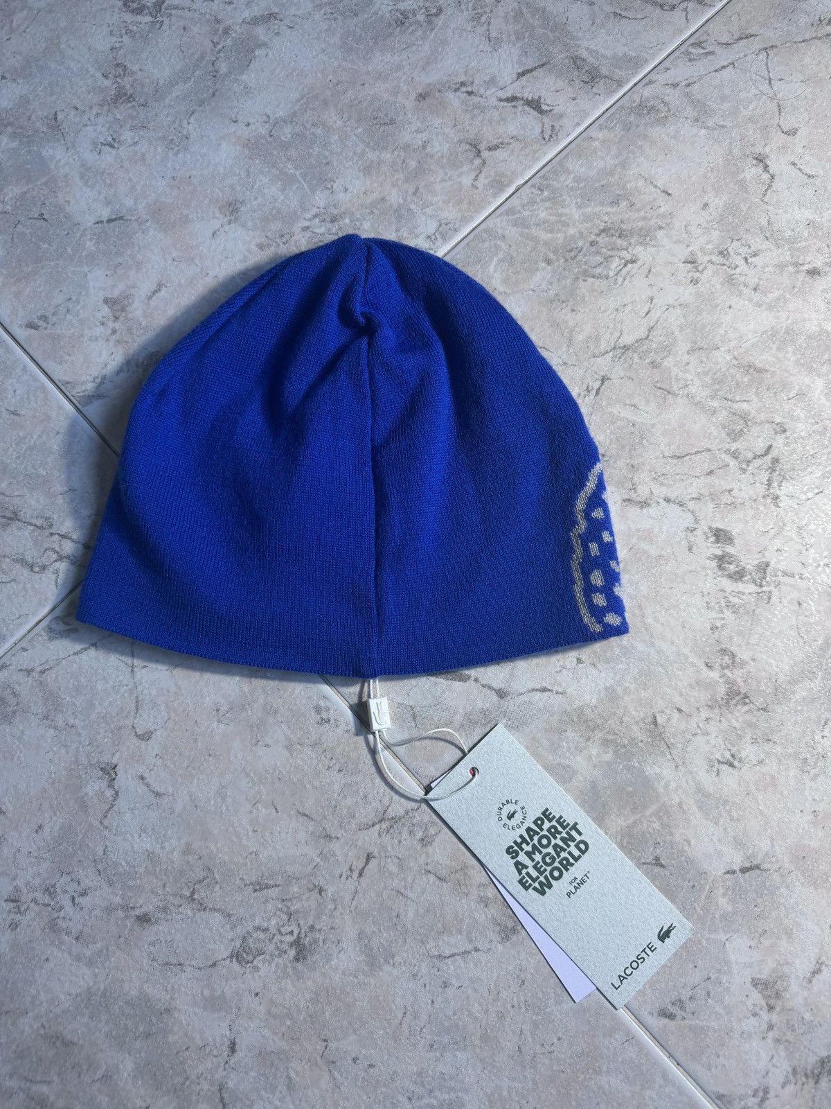 Lacoste NWT Lacoste 100% Wool Beanie - Electric Blue Size ONE SIZE - 5 Thumbnail