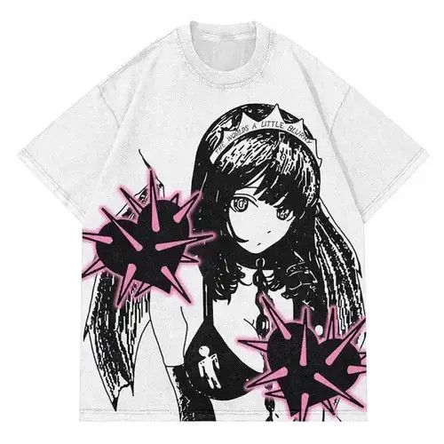 Japanese Brand Y2K Devil Girl Graphic PrintingT Shirt Short Sleeve Size US XL / EU 56 / 4 - 1 Thumbnail