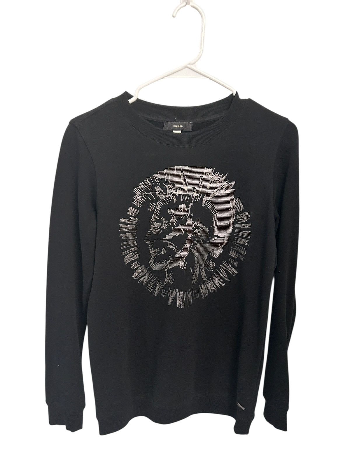 Vintage black DIESEL y2k black sweatshirt XXS
