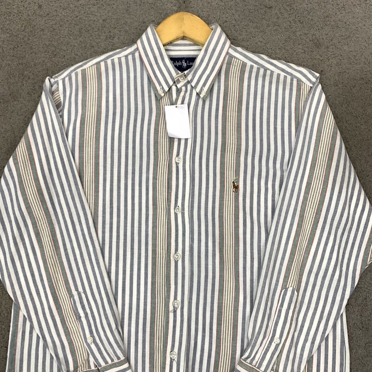 Polo Ralph Lauren Vintage Polo Ralph Lauren Striped Shirts Size US M / EU 48-50 / 2 - 2 Thumbnail