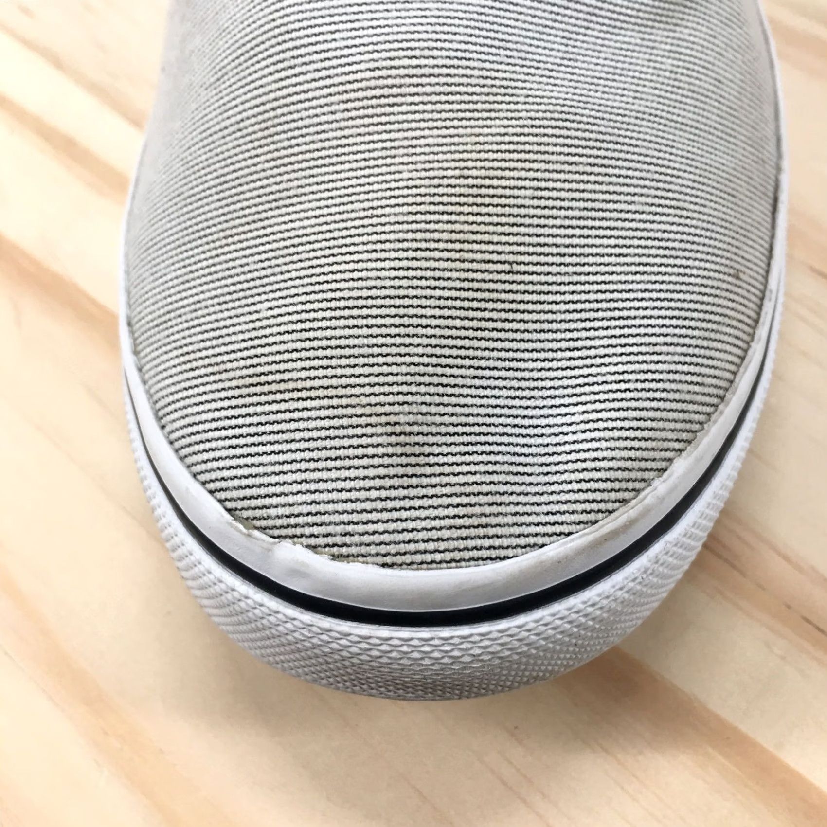 Vans VANS Shoes Womens 9 Off The Wall Lace Up Sneakers Low Top Pinstripe Gray Canvas Size M / US 6-8 / IT 42-44 - 5 Thumbnail