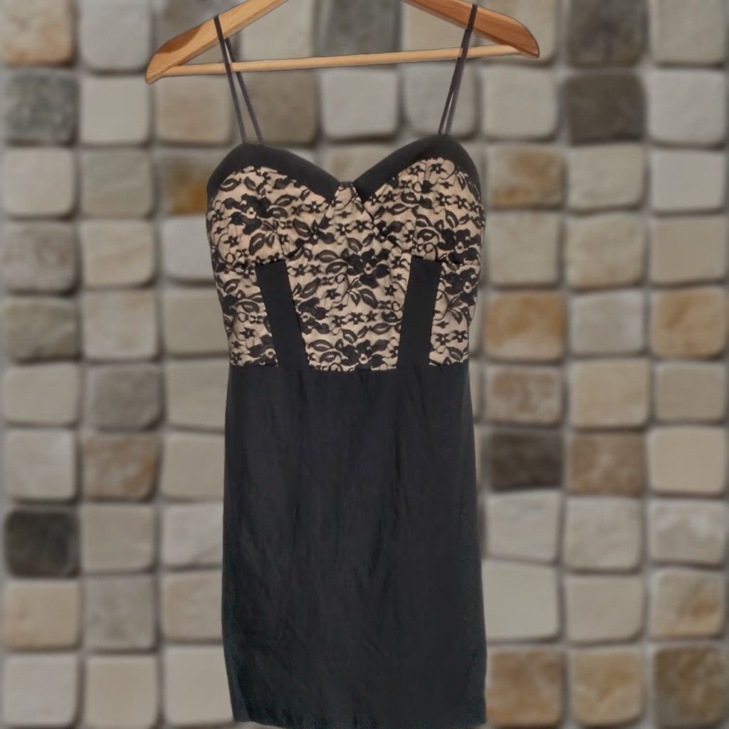Vintage VINTAGE Top 10 Women's Mini Cocktail Dress Sleeveless Lace Sweetheart Party Evening Black Size M Size M / US 6-8 / IT 42-44 - 1 Thumbnail