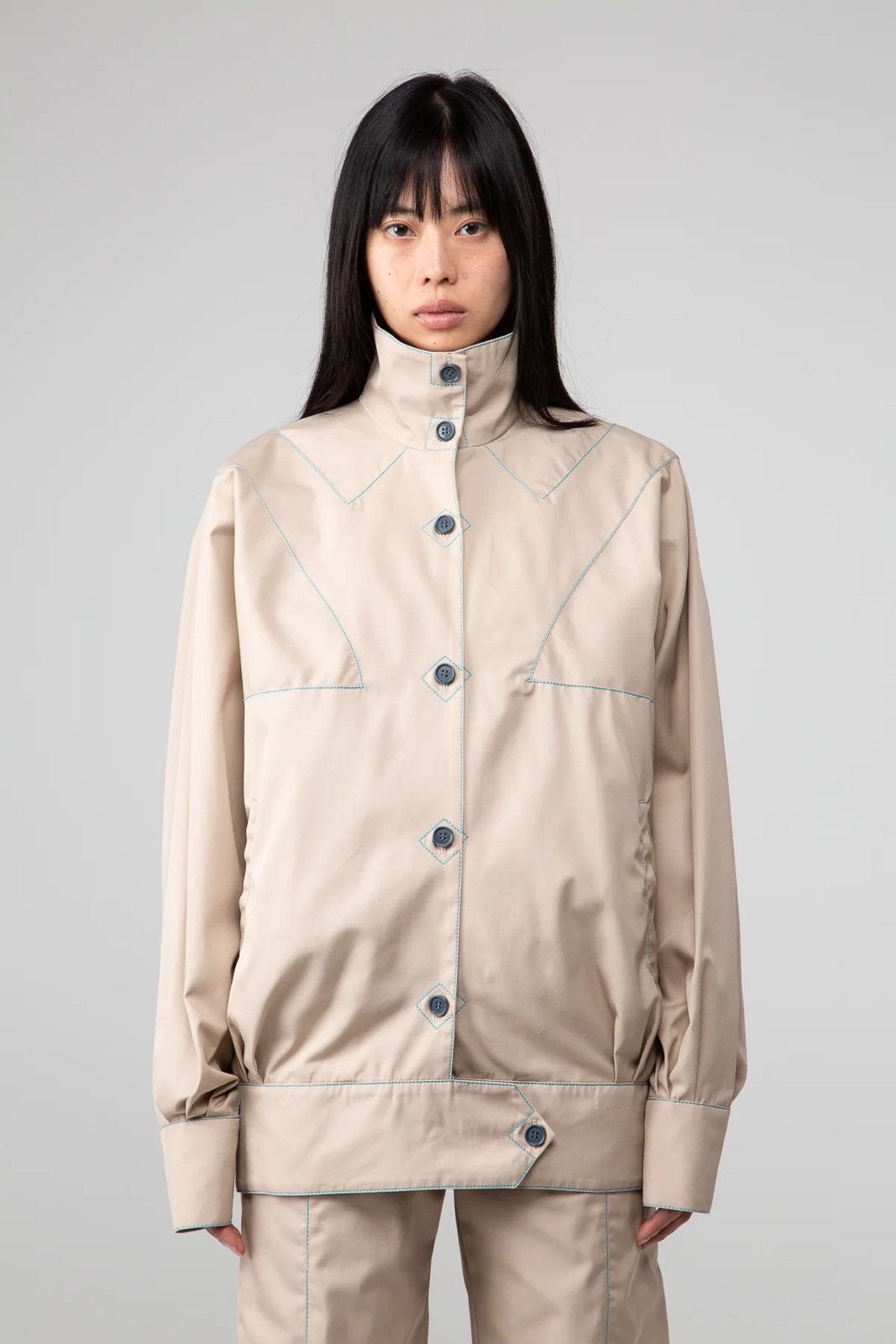 Kiko Kostadinov SS23 Bran Khaki Baggy Jacket Size XS / US 0-2 / IT 36-38 - 1 Thumbnail
