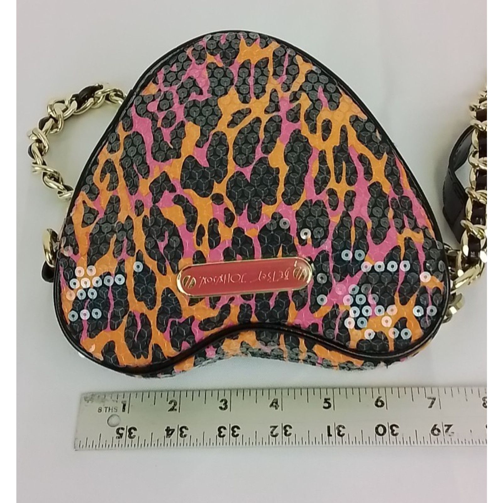 Betsey Johnson Betsey Johnson Purse Orange/Pink Sequin Heart Shaped Size ONE SIZE - 10 Thumbnail