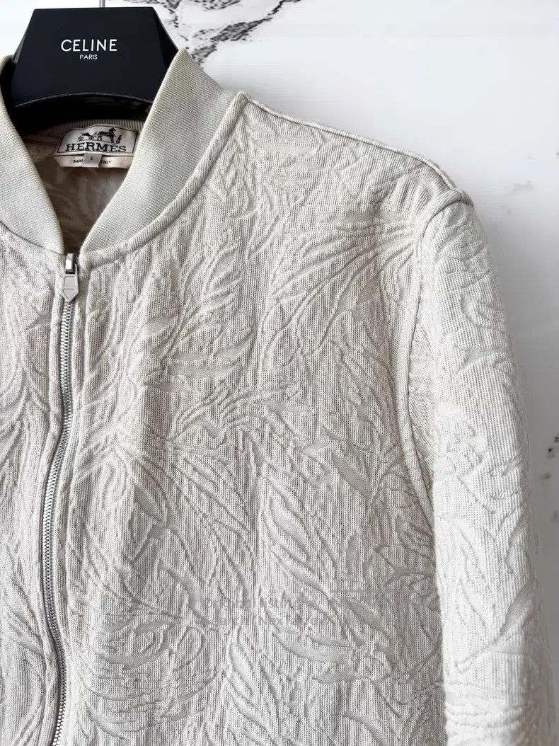 Hermes Hermes Gray brushed knitted baseball jacket Size S / US 4 / IT 40 - 2 Thumbnail