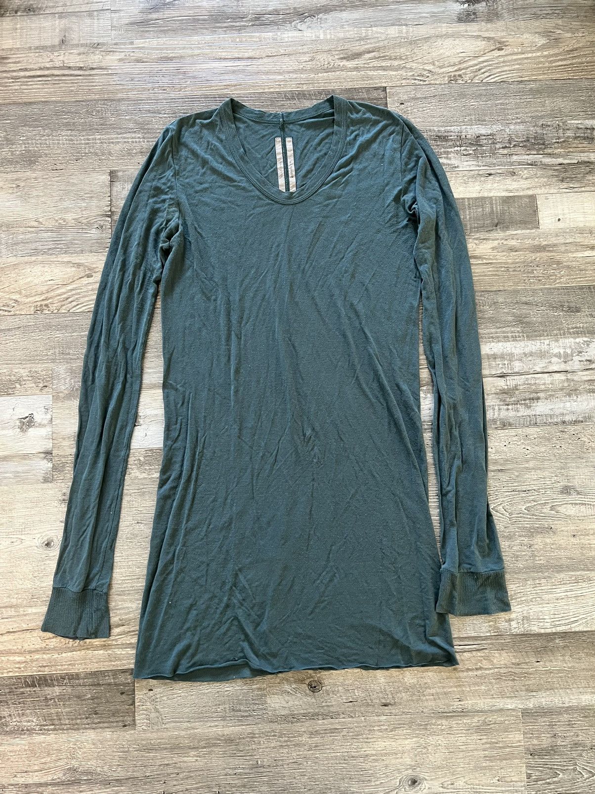 image of Rick Owens Long Sleeve Tee in Teal, Men's (Size Small)