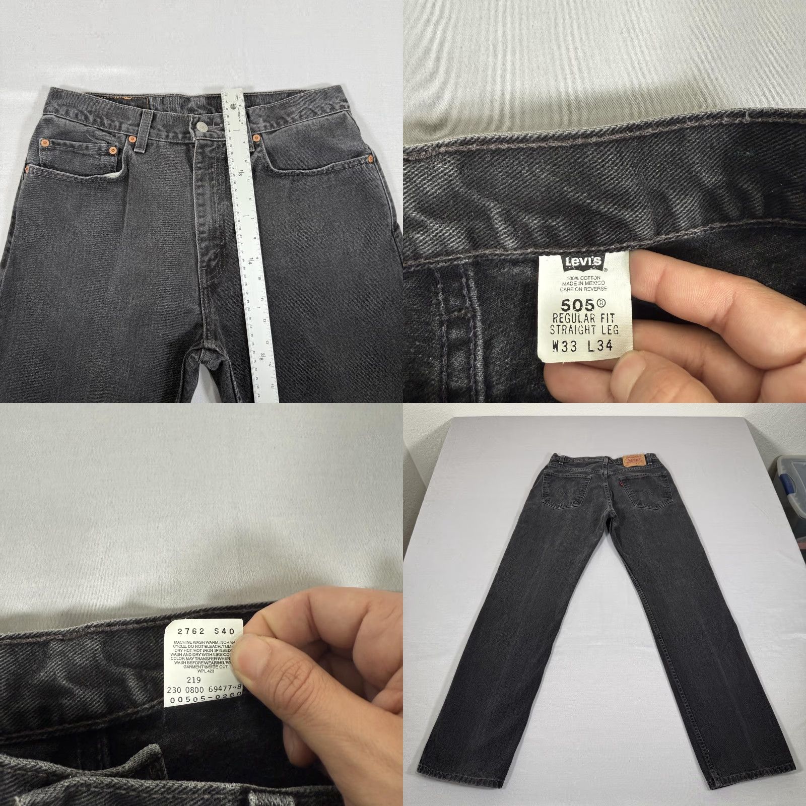 Levi's VINTAGE Levi's Jeans Men 32x34 Black 505 Straight Fit Denim Pants Western 90s Y2K Shirt Size US 32 / EU 48 - 8 Thumbnail
