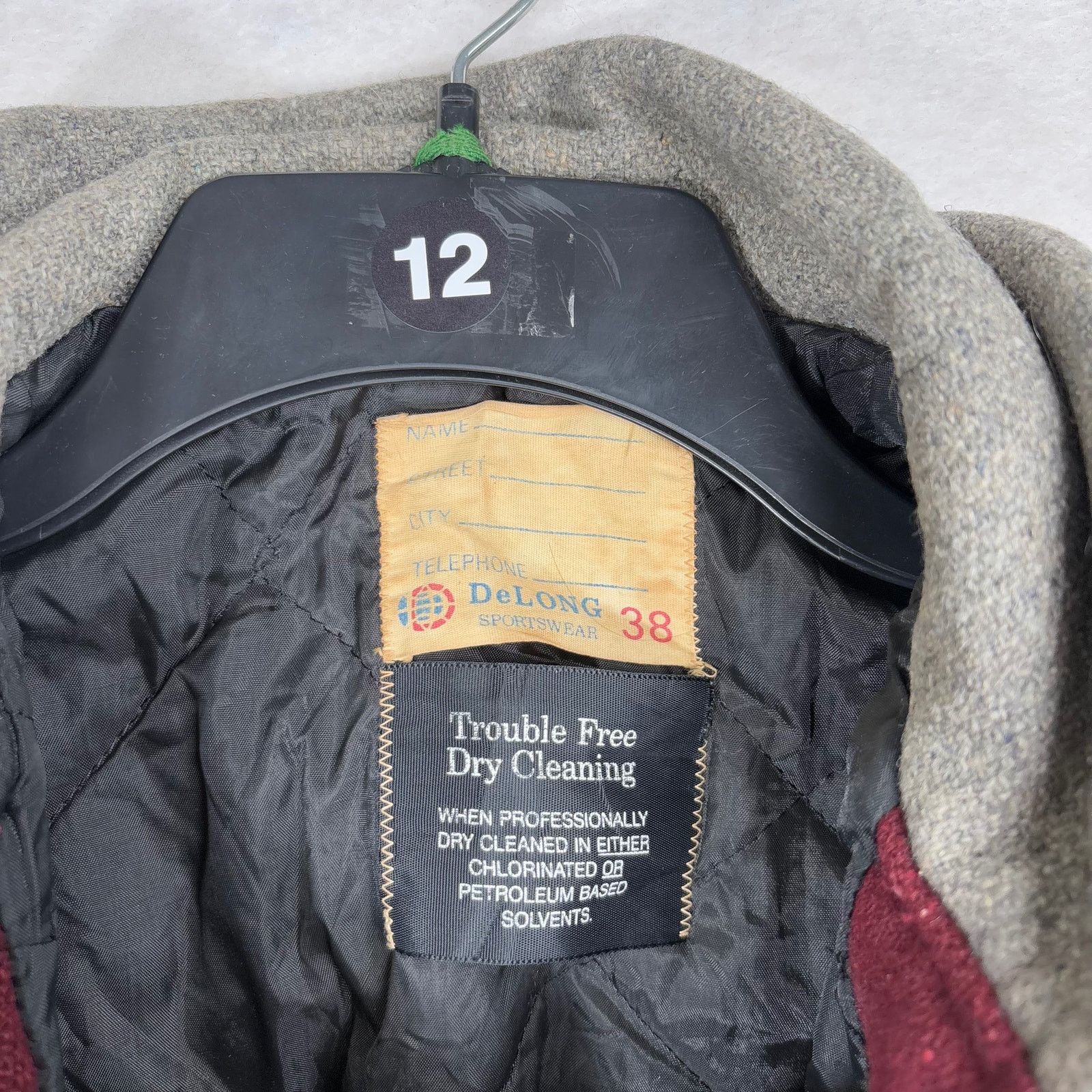 Vintage Vtg 90s DeLong USA Wool Varsity Jacket Zipper Sailor Hood 38 Size US M / EU 48-50 / 2 - 3 Thumbnail
