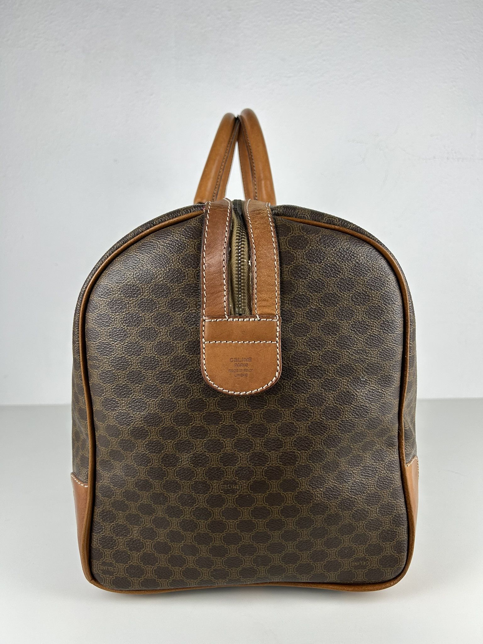 Celine Vintage 90s Celine macadam monogram boston bag Size ONE SIZE - 4 Thumbnail
