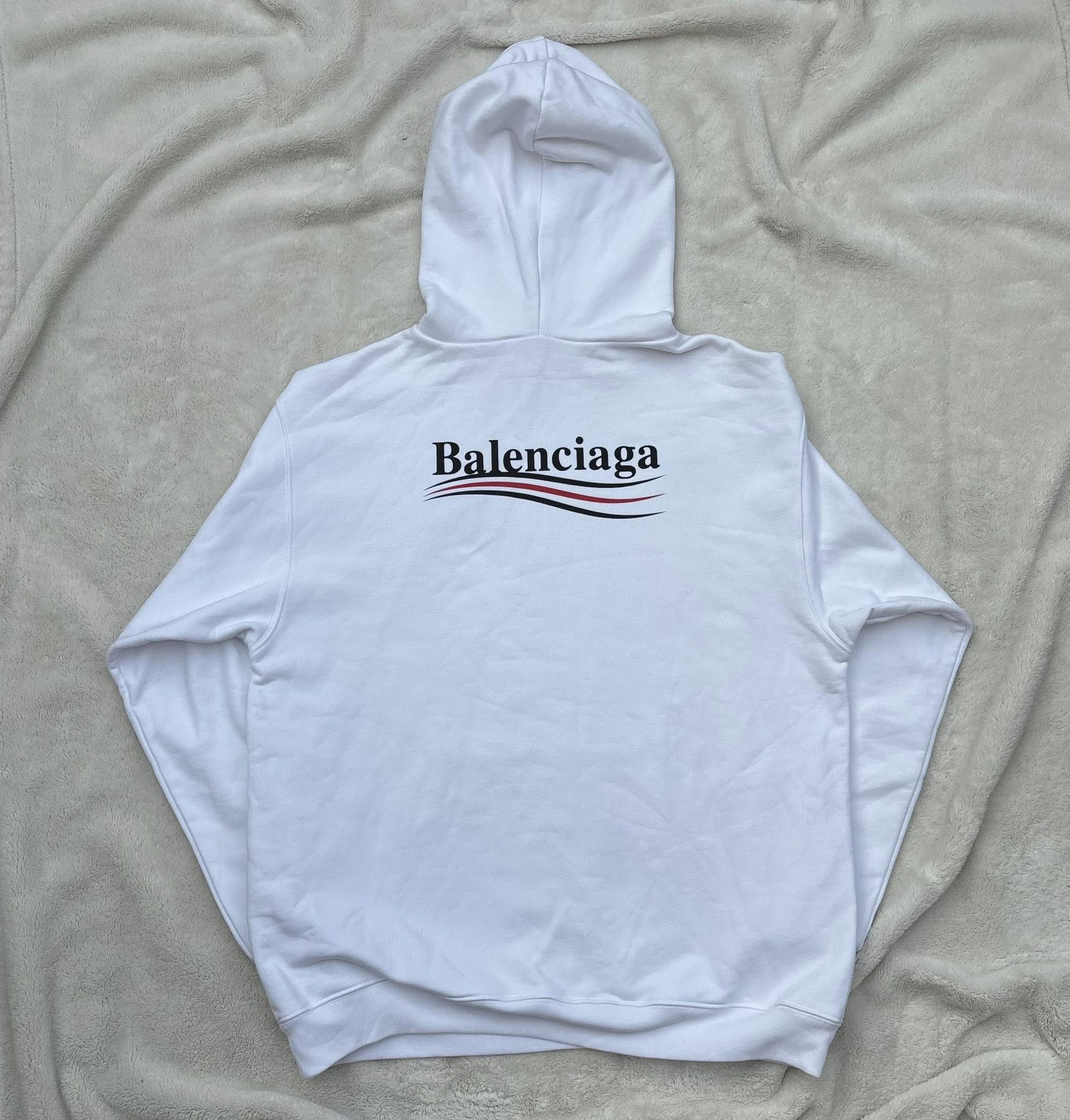 Balenciaga Balenciaga White Political Campaign Logo Hoodie Size US M / EU 48-50 / 2 - 3 Thumbnail
