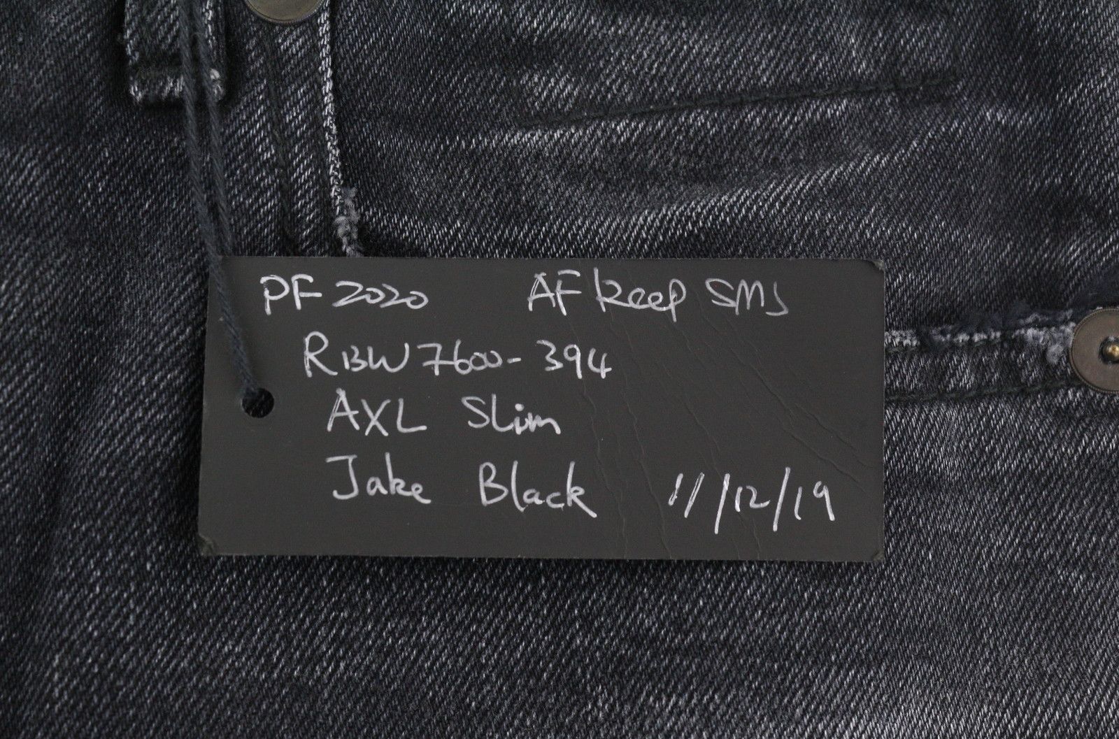 R13 AXL SLIM 27 Jake Black Faded Washed Zip Fly Denim 85823 Size 27" / US 4 / IT 40 - 10 Thumbnail