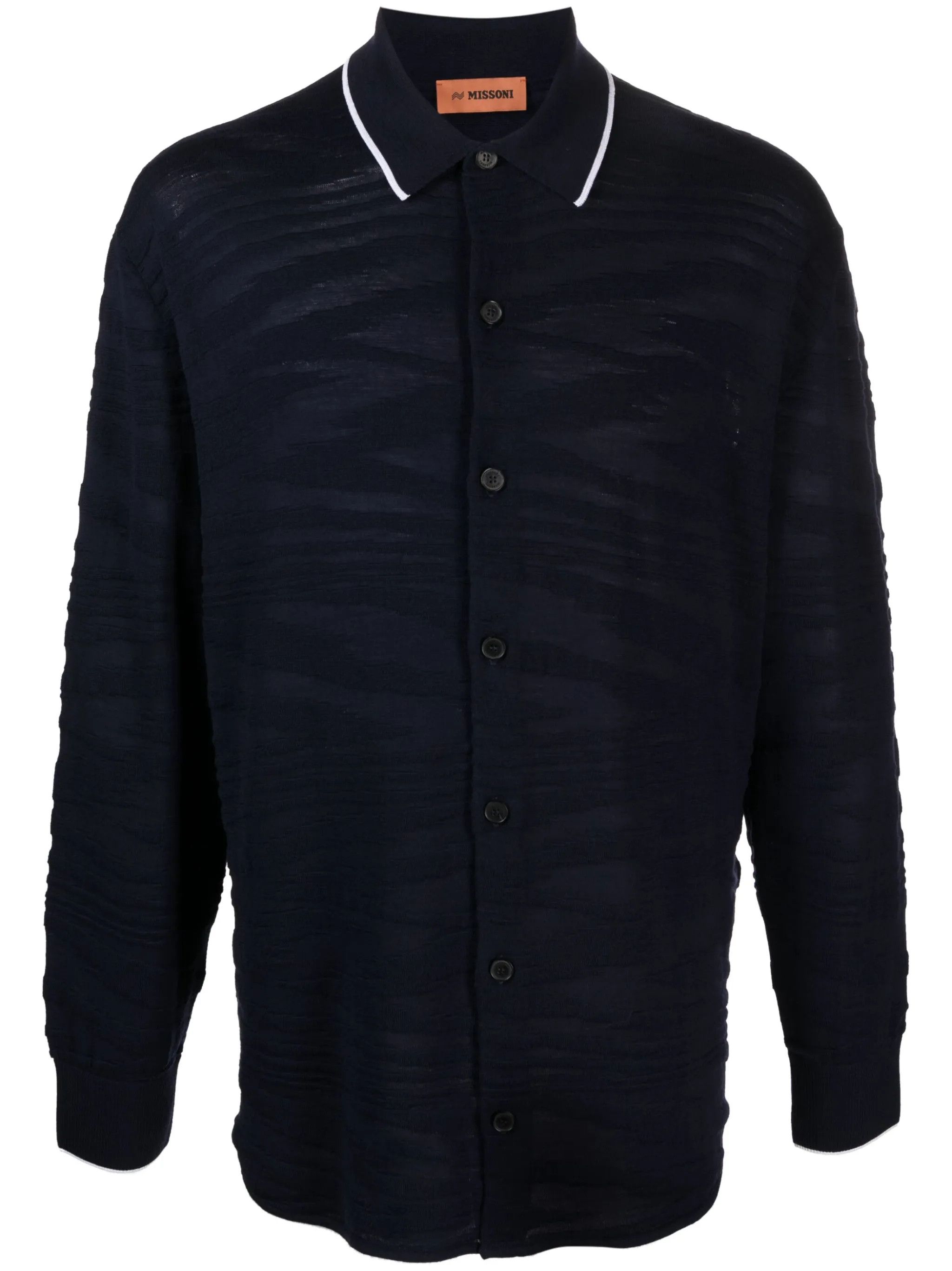 Missoni o1y0225 Patterned Shirt in Midnight Blue Size US S / EU 44-46 / 1 - 1 Thumbnail