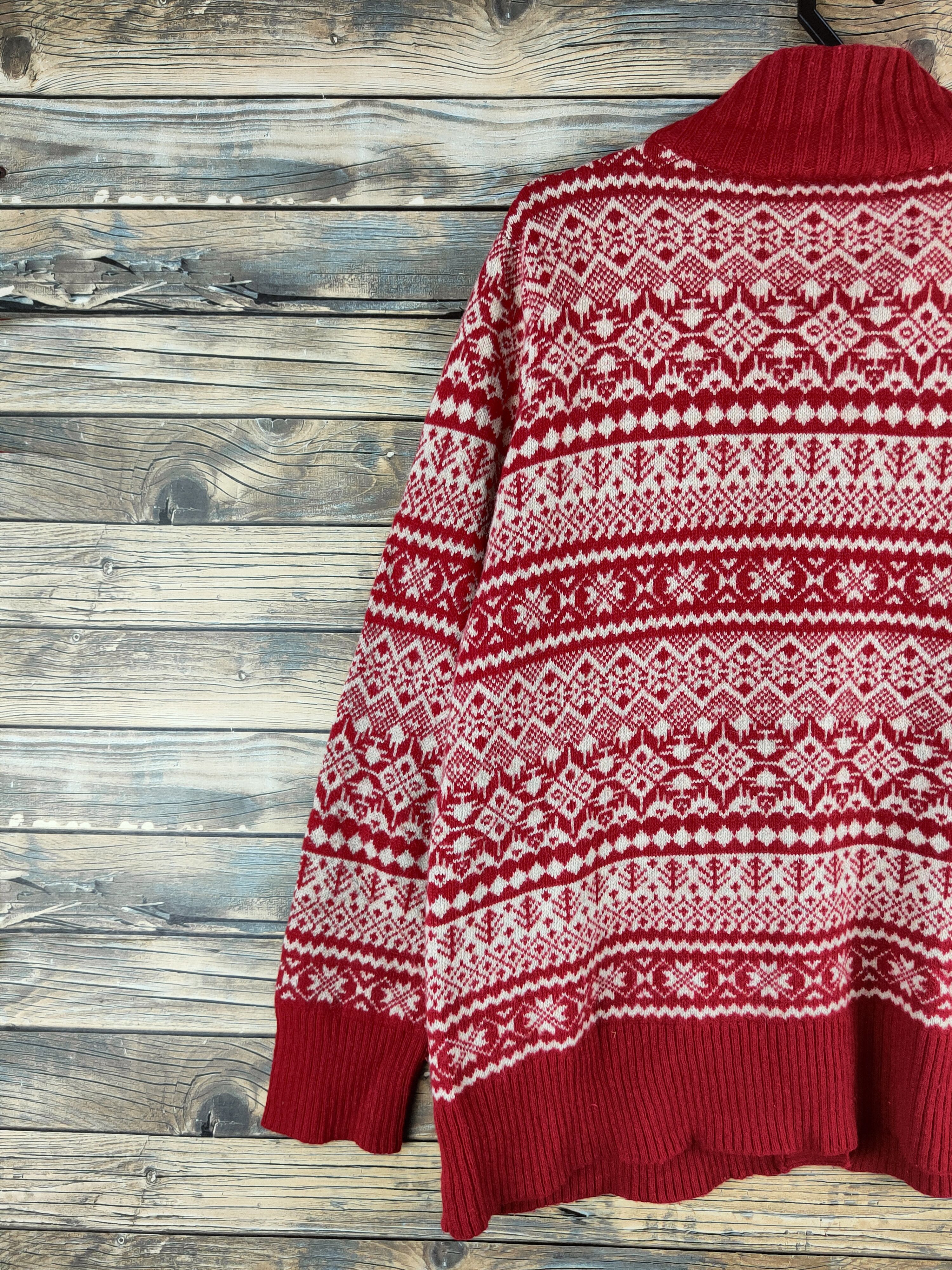 Eddie Bauer DL Eddie Bauer Red Beige Knitwear Sweater #46-853 Size US L / EU 52-54 / 3 - 8 Thumbnail