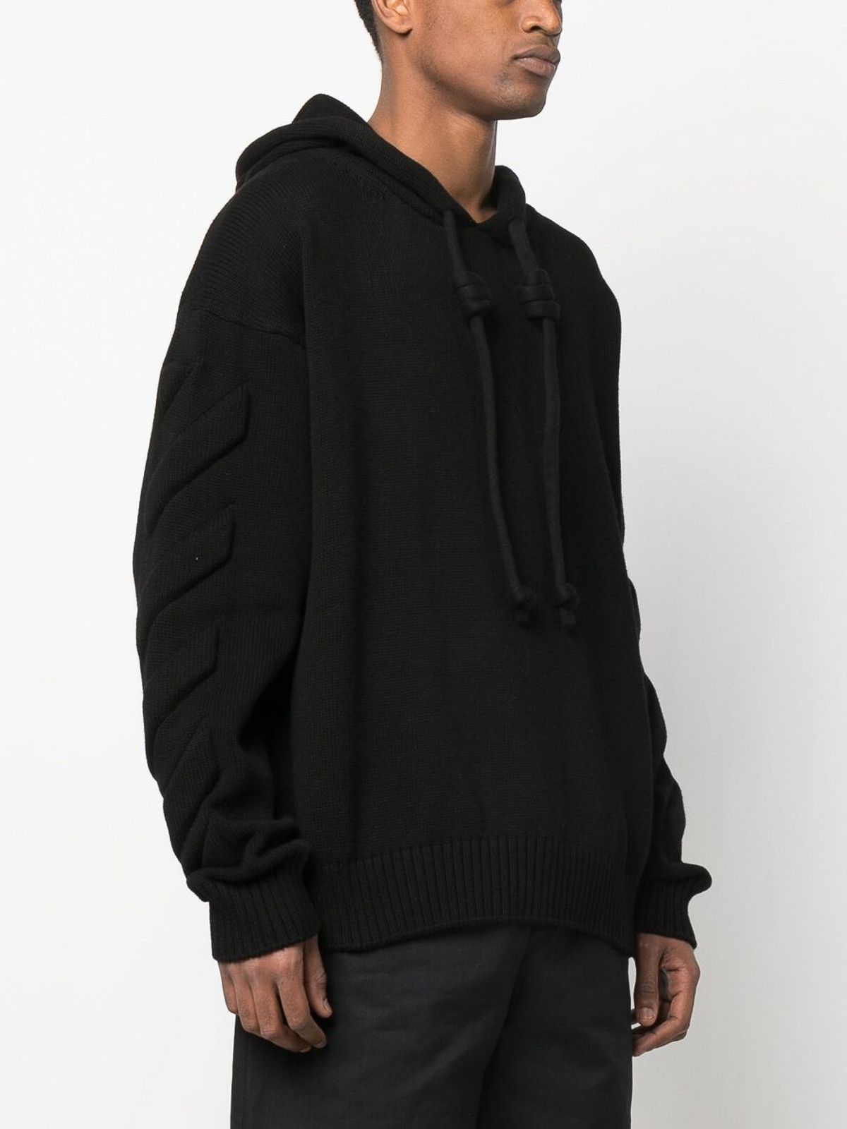 Off-White o1gr1nt1124 3D Diag Knit Hoodie in Black Size US M / EU 48-50 / 2 - 3 Thumbnail