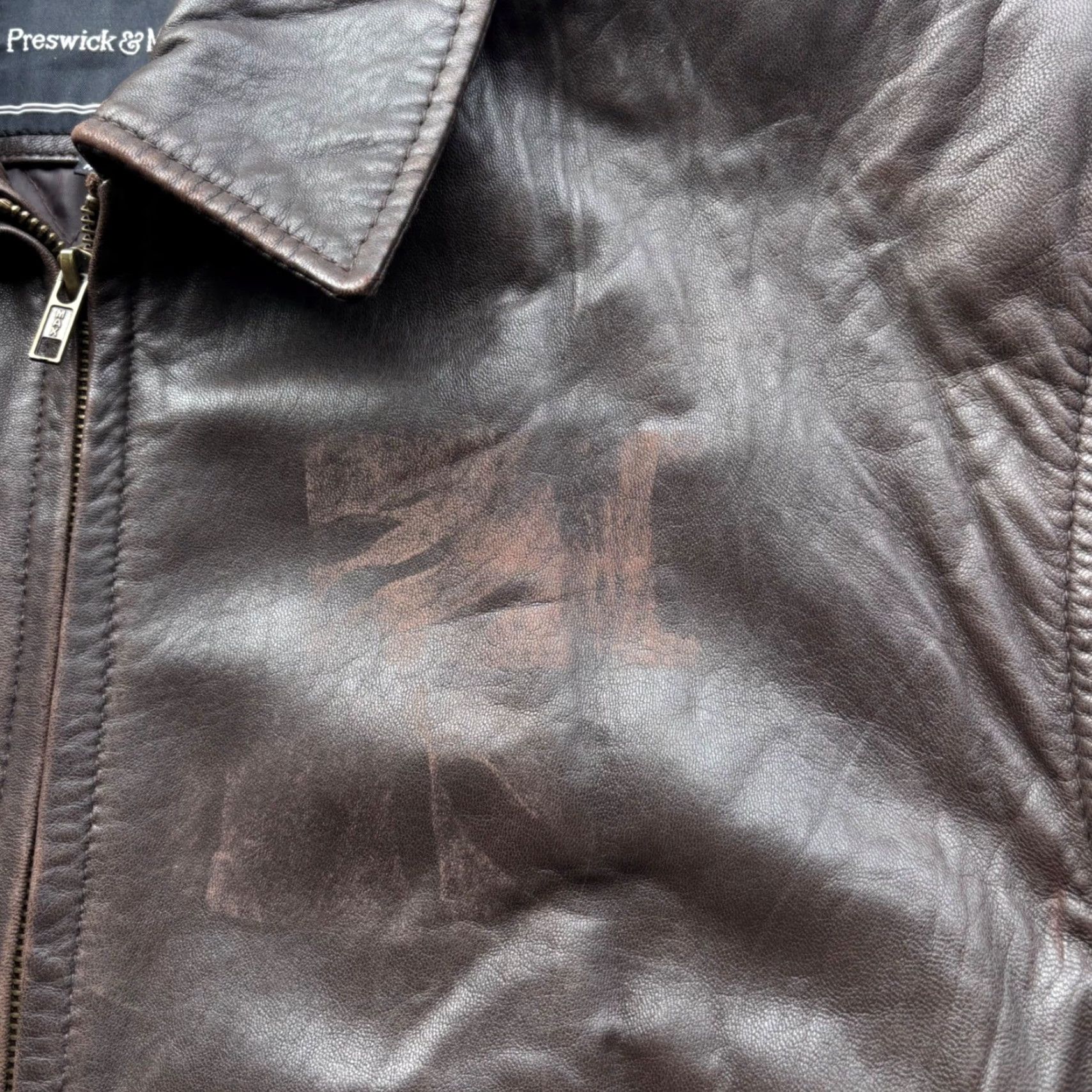 Vintage Preswick & Moore Mens Brown Leather Vest Large Full Zip Quilted Lined Vest Size US L / EU 52-54 / 3 - 6 Thumbnail