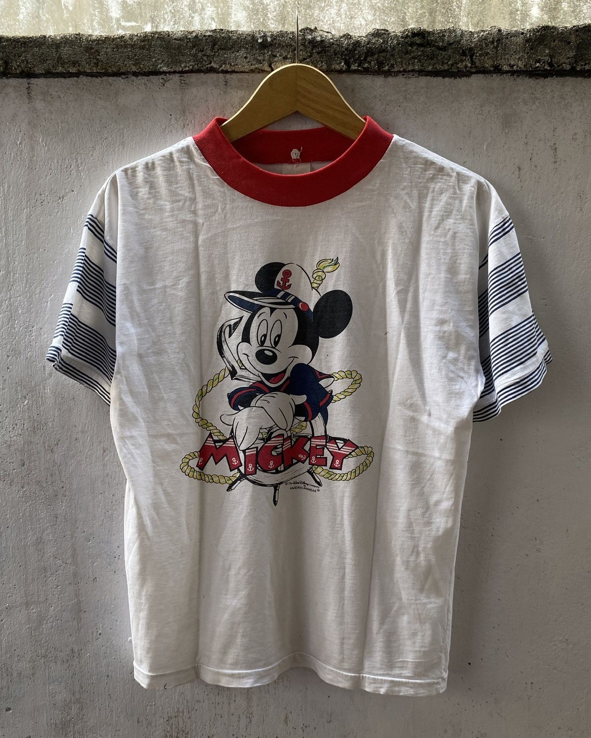 Disney Vintage 'Mickey Mouse' Ringer tee by Americanwear vkei Size US M / EU 48-50 / 2 - 2 Thumbnail