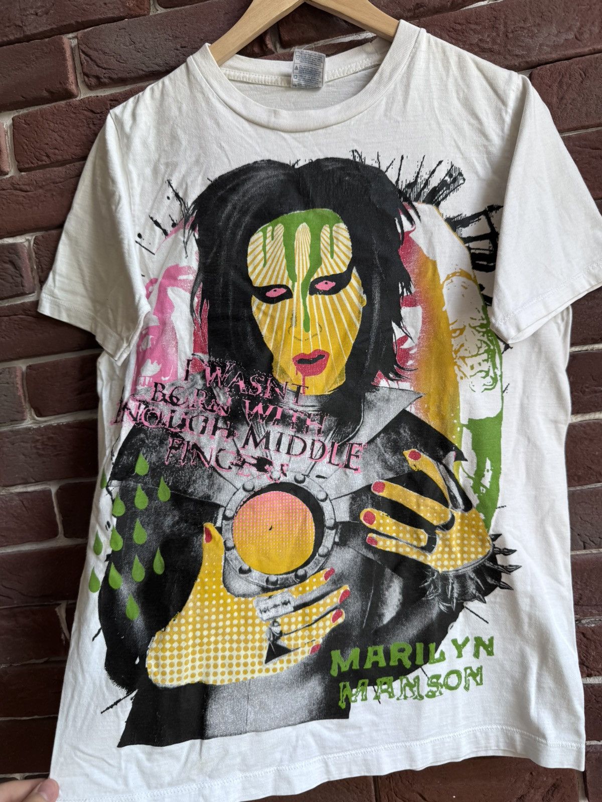 Band Tees Rare Vintage 00s Marilyn Manson Tour Metal Band Tee White M Size US M / EU 48-50 / 2 - 3 Thumbnail