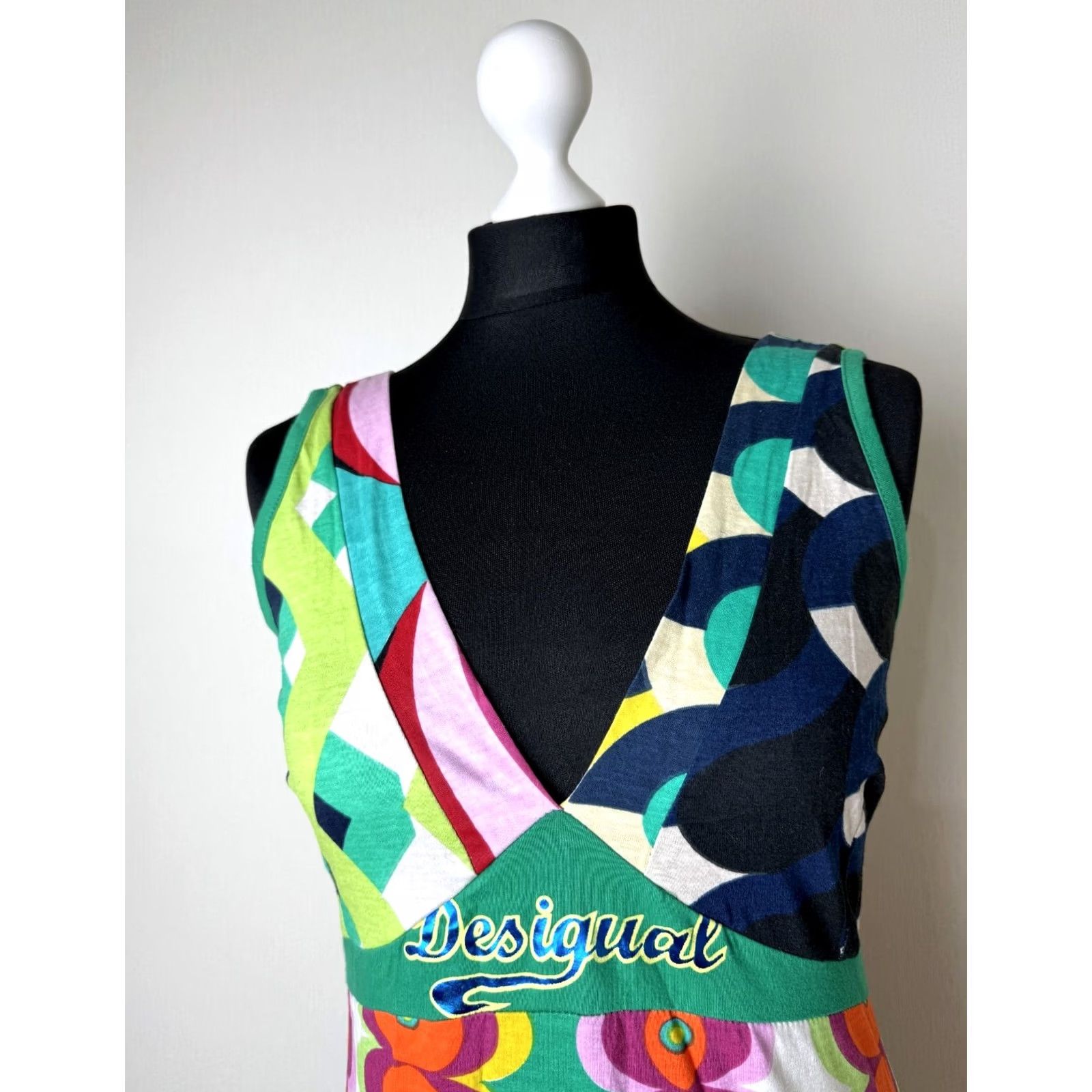 Desigual Desigual Dress Womens L A-Line Knee Length Multicoloured 02V2812 Size L / US 10 / IT 46 - 2 Thumbnail