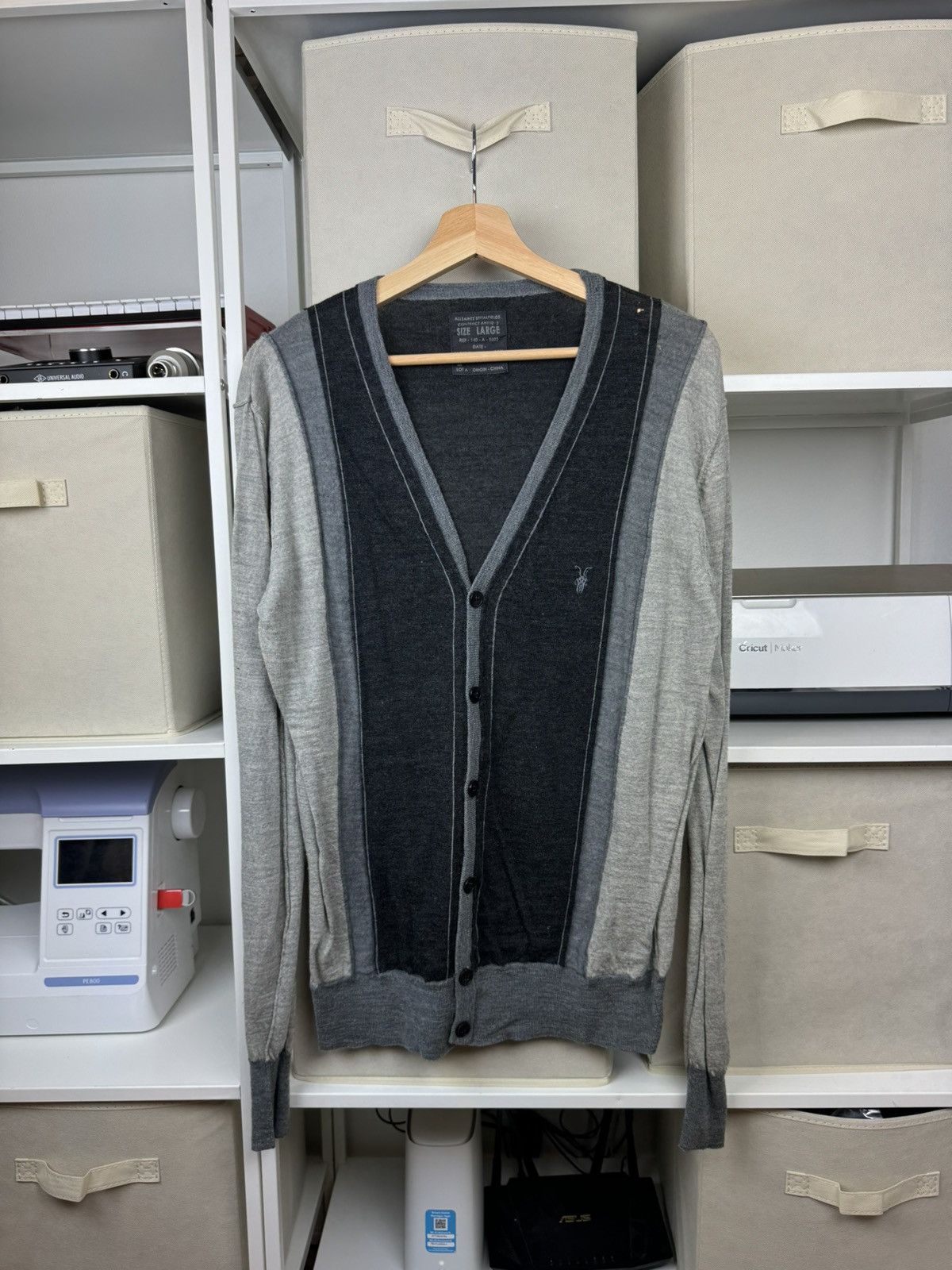 Allsaints All Saints Striped Cardigan Size US L / EU 52-54 / 3 - 1 Thumbnail