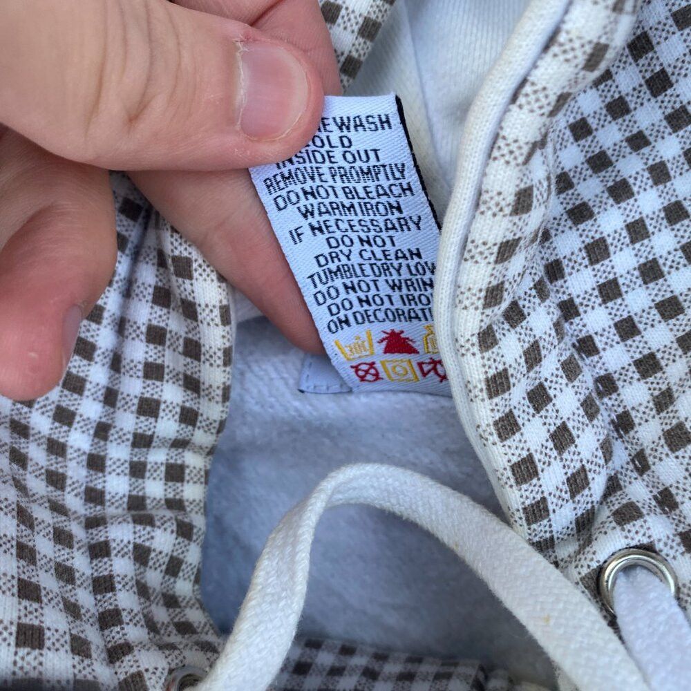 Stussy × Vintage Vintage Stussy Plaid Hoodie Sweatshirt Medium Monogram Whit Size US M / EU 48-50 / 2 - 6 Thumbnail