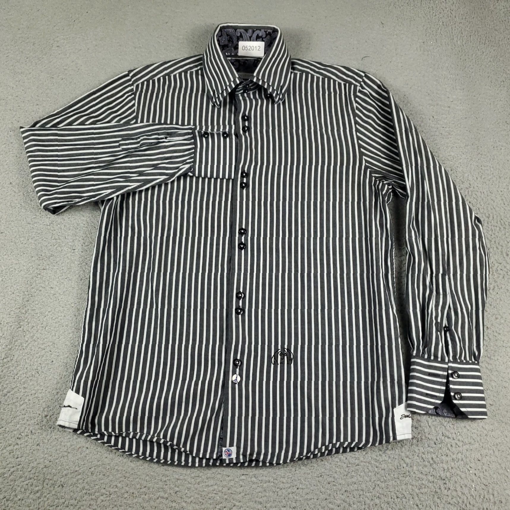 Vintage VINTAGE John Lennon Mens Shirt Long Sleeve Collared Button Up Cotton Gray Striped Casual Classic Modern Size US M / EU 48-50 / 2 - 2 Thumbnail