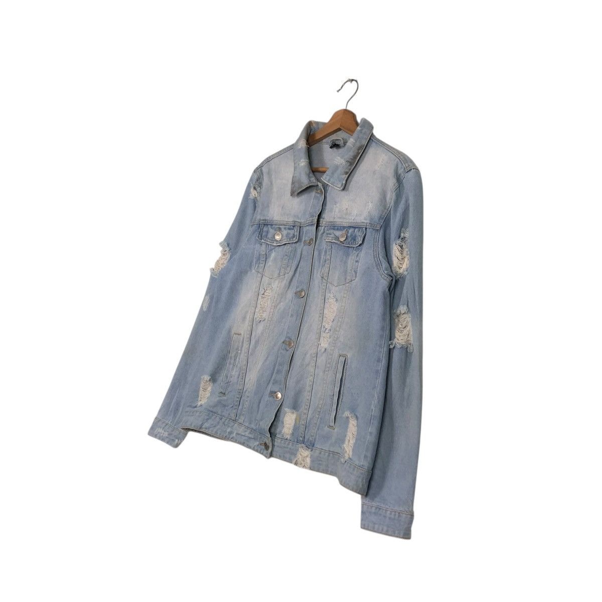 Vintage 🔥VINTAGE DENIM SHIRT JACKET BIKER PUNK DESIGN BAZI USA Size US M / EU 48-50 / 2 - 4 Thumbnail