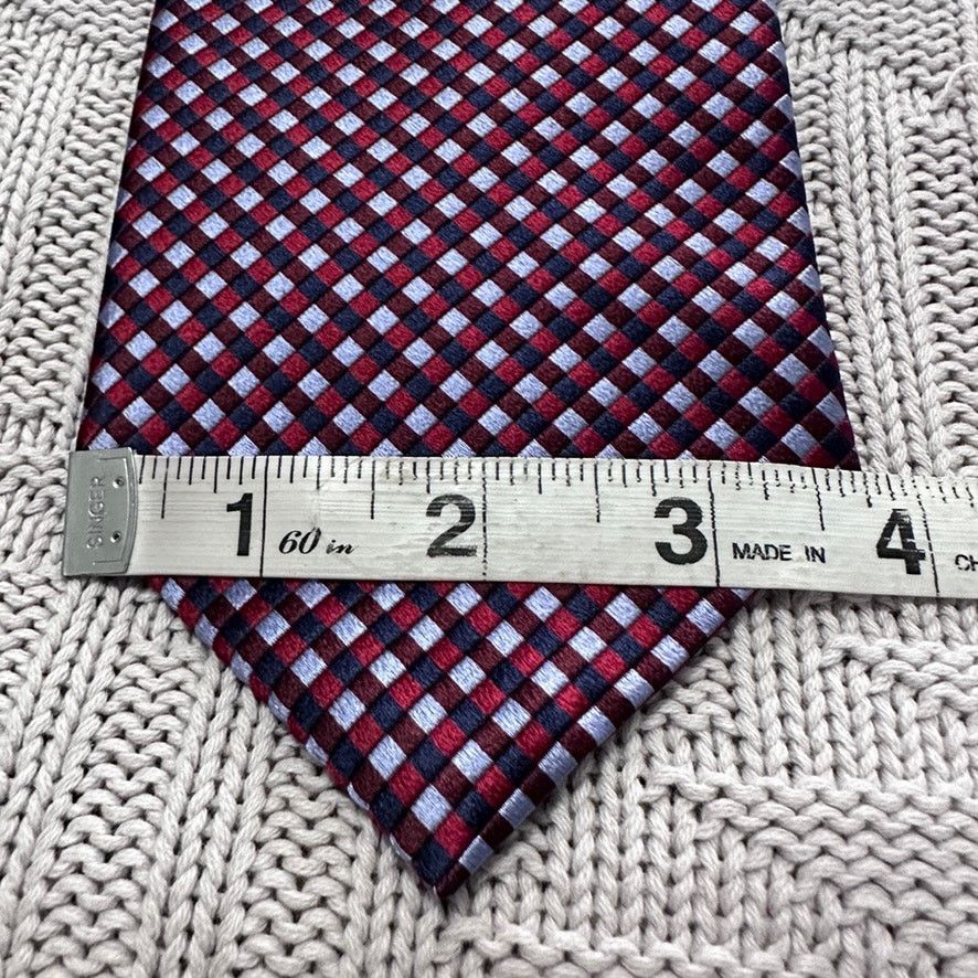 Geoffrey Beene Geoffrey Beane red miciro plaid tie NWT Size ONE SIZE - 5 Thumbnail