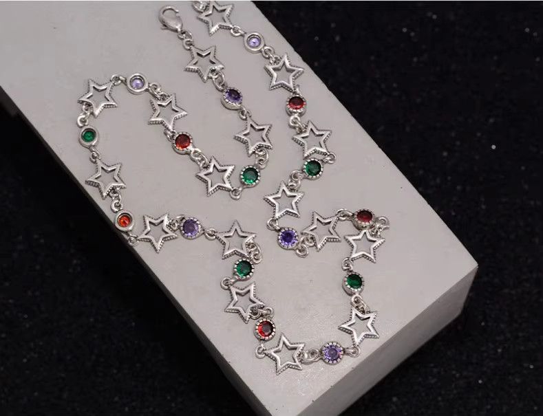 Jewelry Elegant Colorful Crystal Star Necklace Size ONE SIZE - 3 Thumbnail