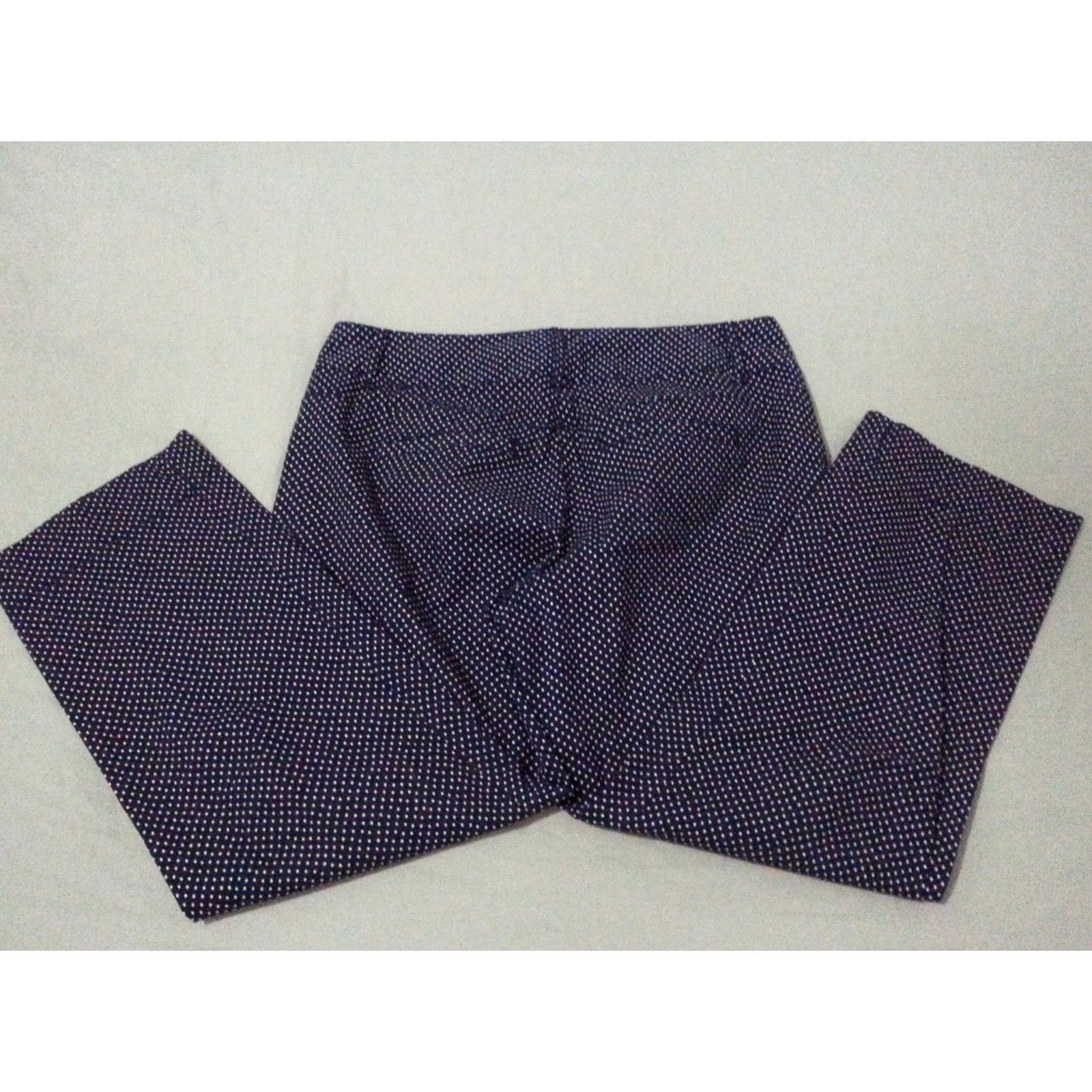Ann Taylor Womens Ann Taylor Khaki Pants 6 Blue Cotton Capri 32x25 Slack Dress Trouser? Size 27" / US 4 / IT 40 - 2 Thumbnail