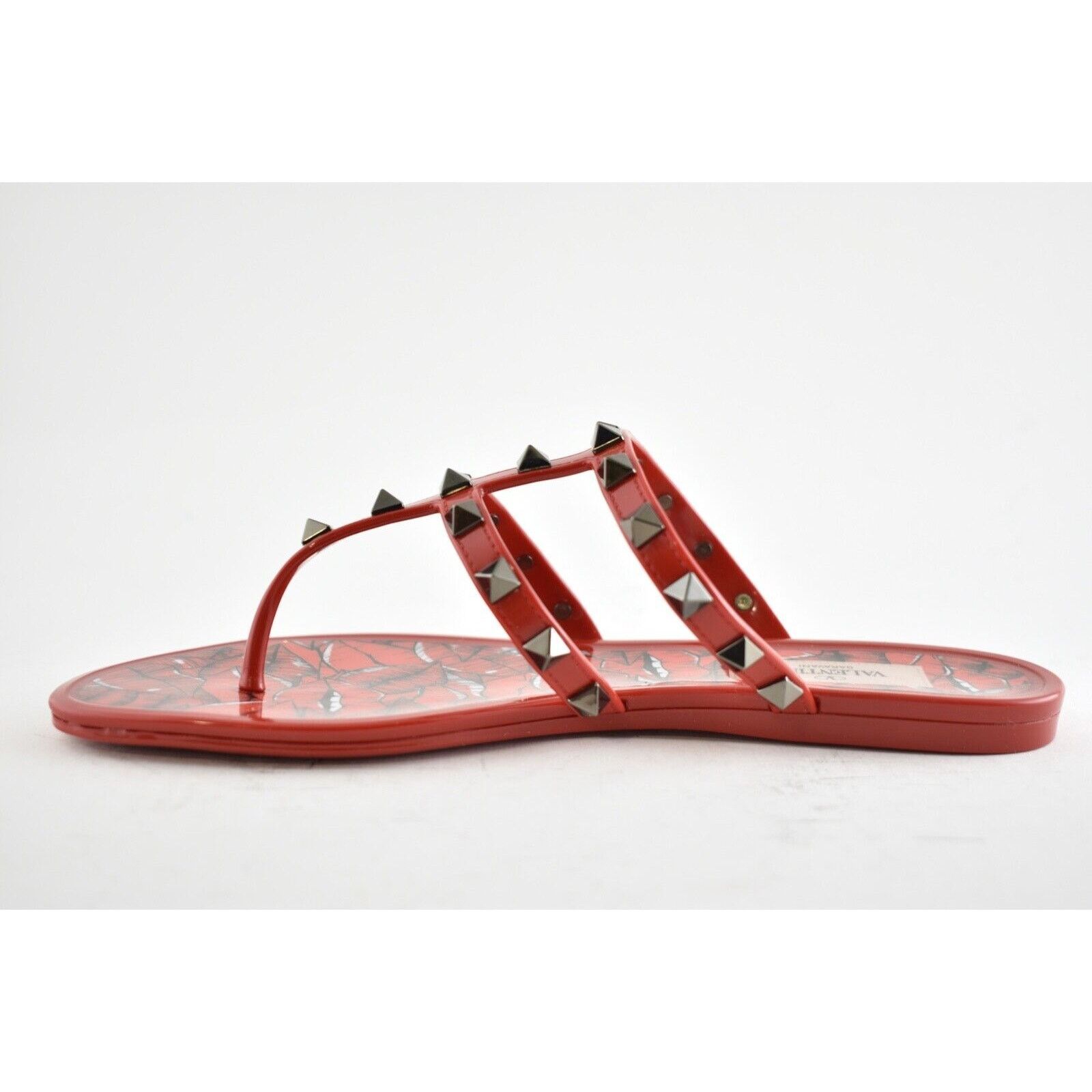 Valentino Valentino Rockstud Red Black Rubber Lipstick Jelly PVC Stud Size US 10 / IT 40 - 9 Thumbnail