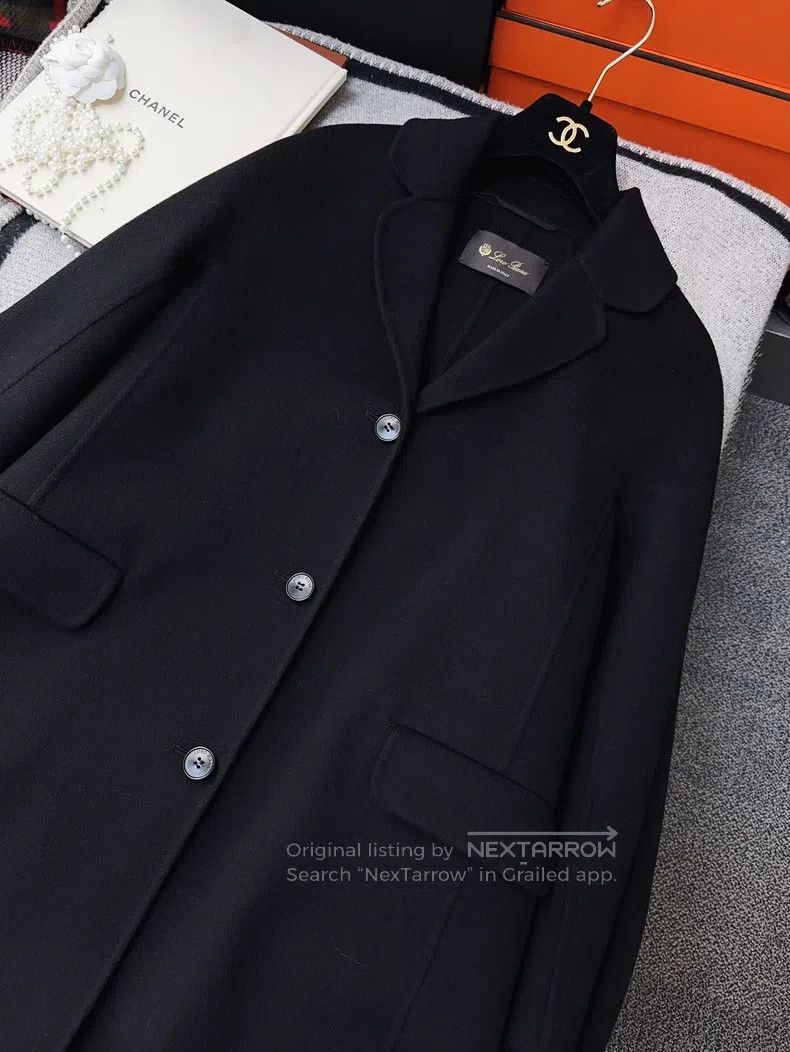 Loro Piana Lora Piana Black Cashmere Long Single-breasted Coat Jacket Size XS / US 0-2 / IT 36-38 - 9 Thumbnail