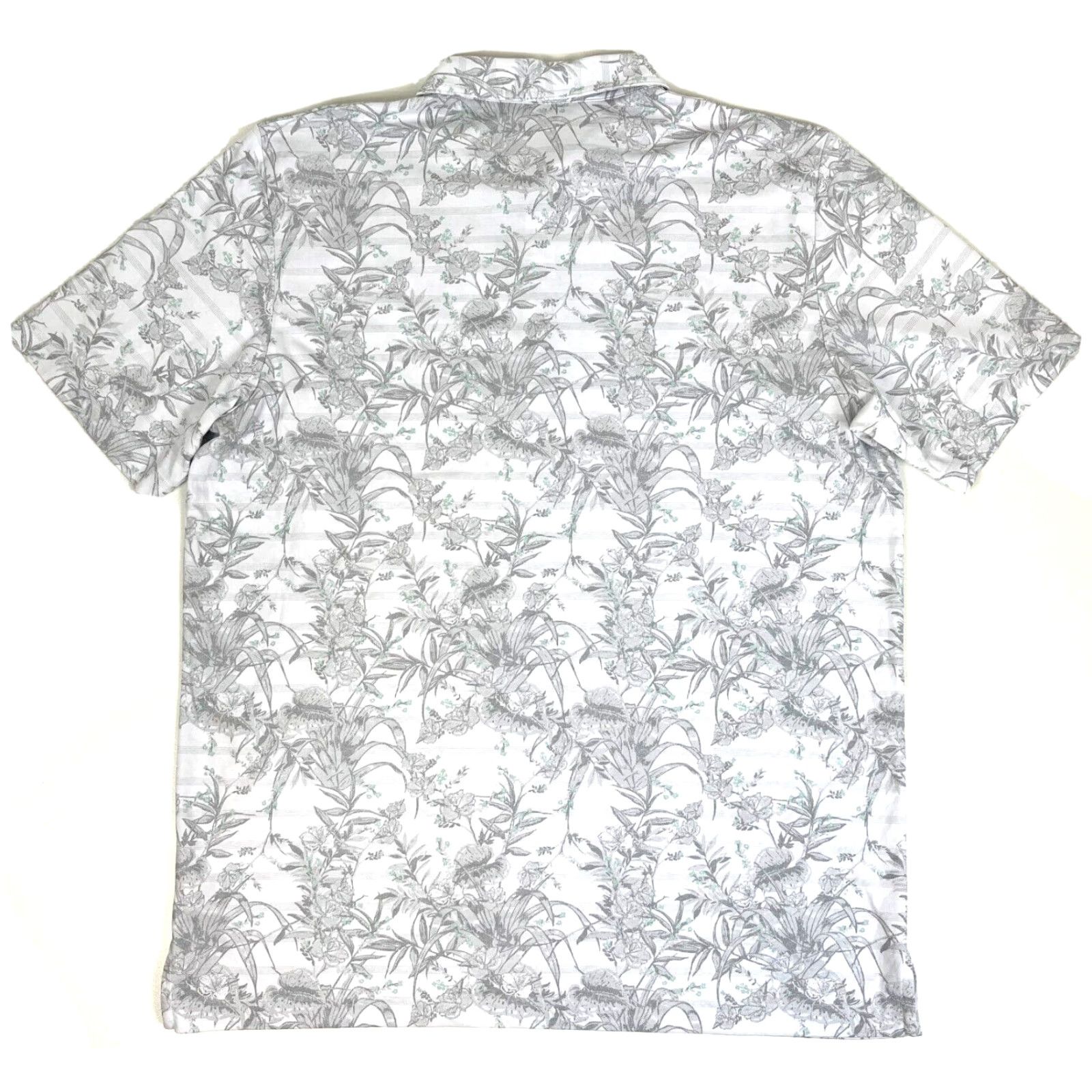 TravisMathew VINTAGE Travis Mathew Stay On Target Polo Shirt Floral XXL Men’s Short Sleeve White Gray Cotton Blend Polo Mens Size US XXL / EU 58 / 5 - 2 Thumbnail