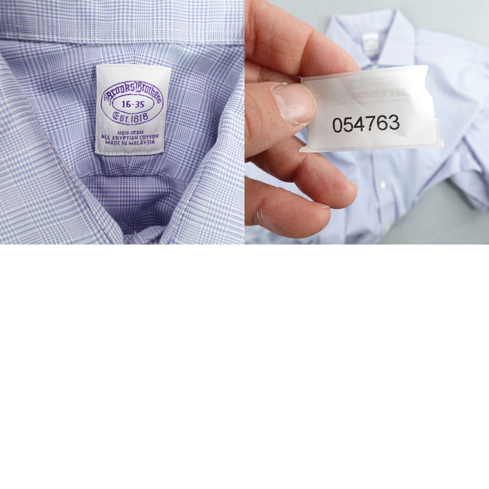Brooks Brothers Brooks Brothers Non-Iron Button Up Shirt Large Blue White Houndstooth Plaid Long Sleeve Classic Mens Size US L / EU 52-54 / 3 - 8 Thumbnail