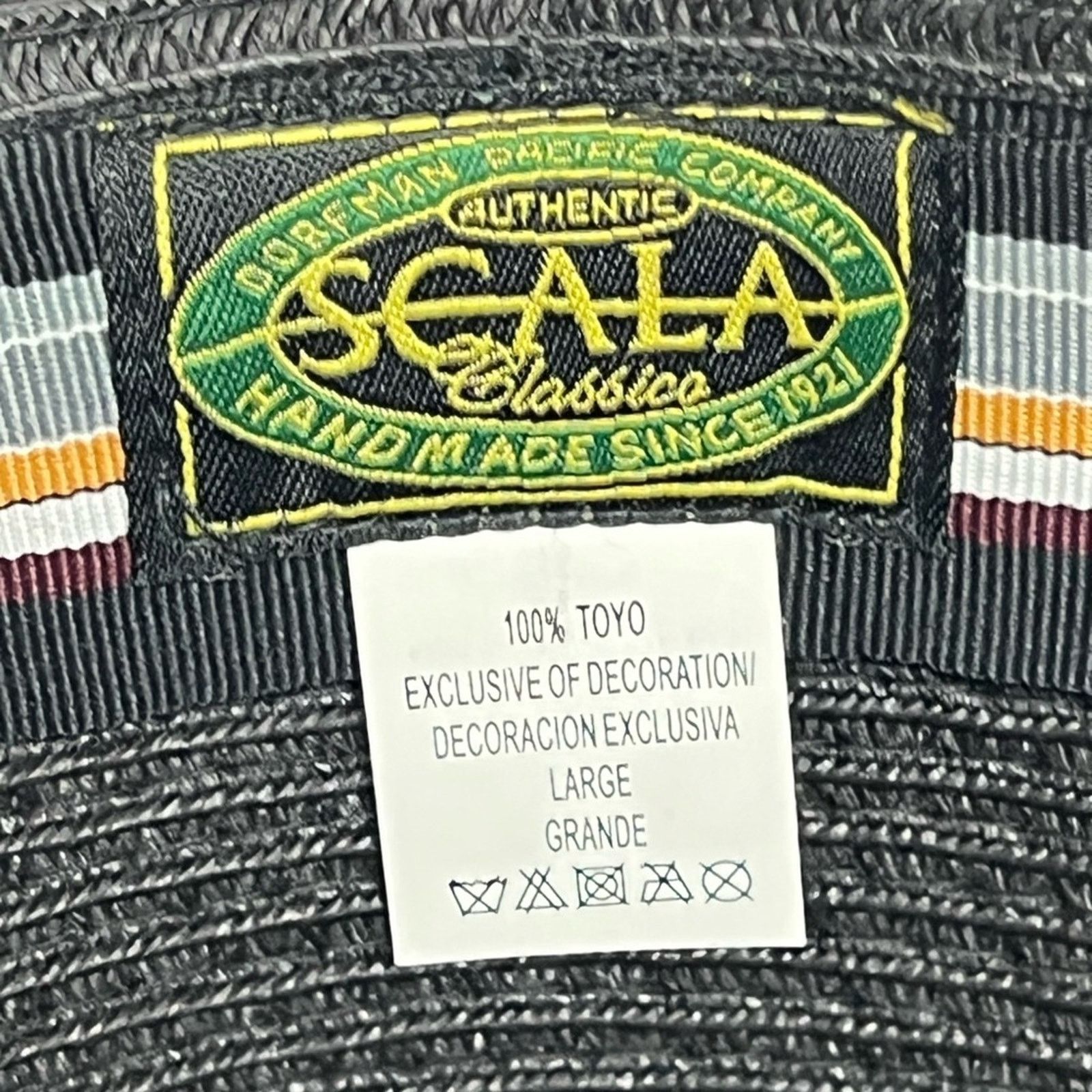 Vintage SCALA Dorfman Pacific Straw Diamond Crown Toyo Fedora Hat L Size ONE SIZE - 7 Thumbnail