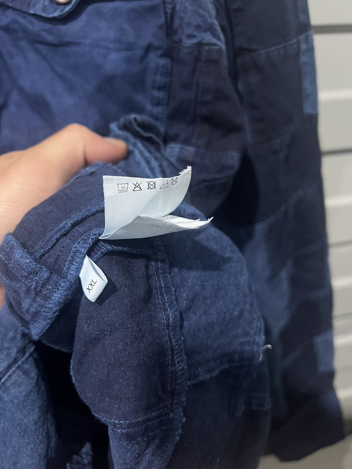 Handmade × Vintage VINTAGE PATCHWORK DENIM SHIRT JACKET OVERSHIRT JEAN y2k Size US L / EU 52-54 / 3 - 8 Thumbnail