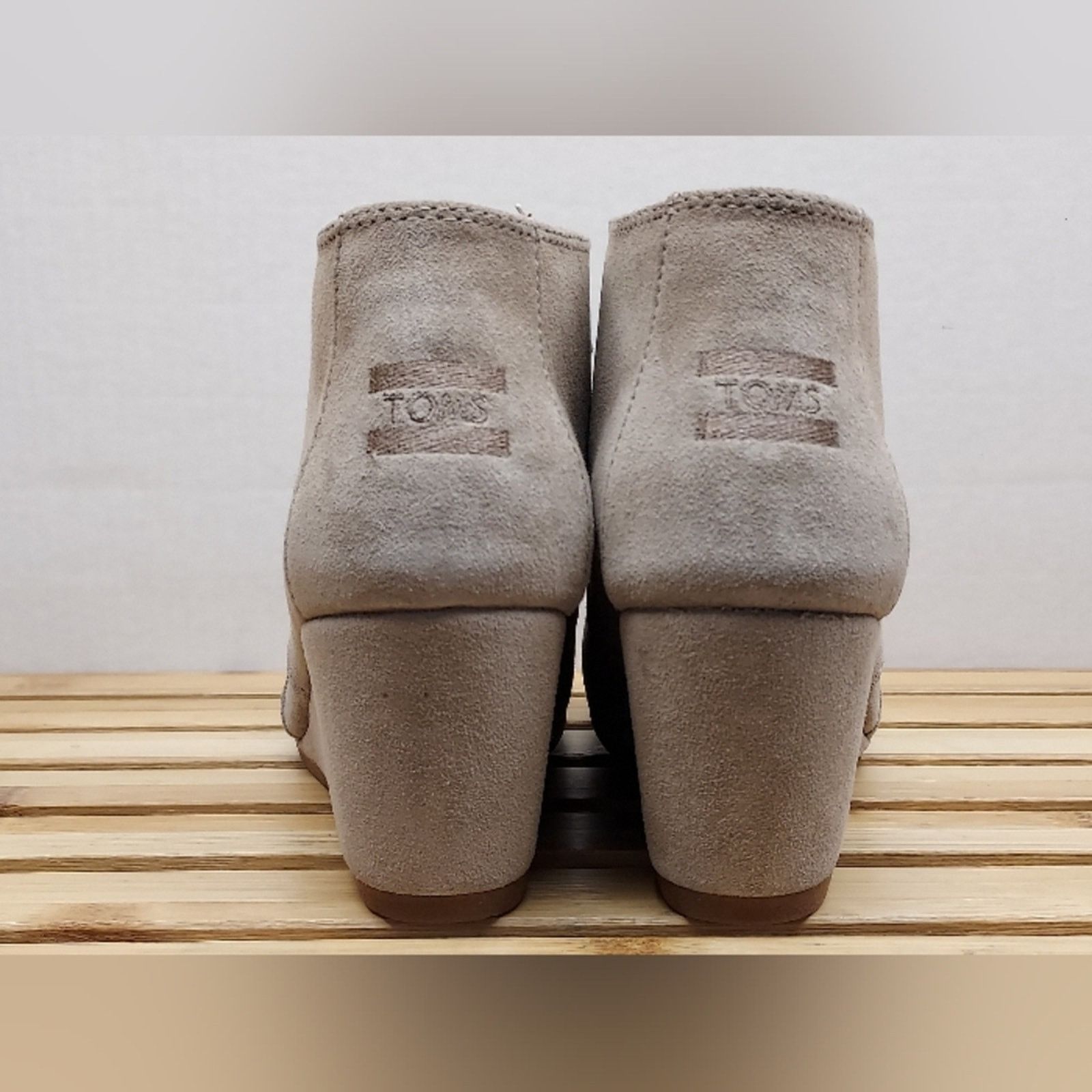 Toms TOMS Womens Beige Kala Wedge Ankle Booties Size 10 Size US 10 / IT 40 - 7 Thumbnail