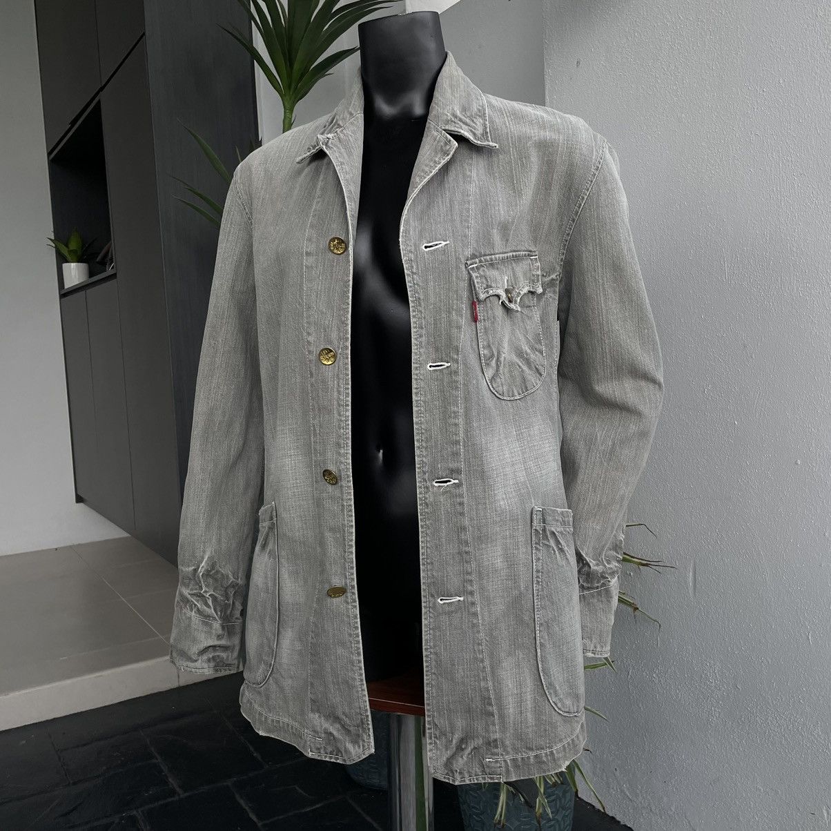 Levi's × Levi's Vintage Clothing Vintage Levis Denim Redloop Grey workers Jacket Size L / US 10 / IT 46 - 3 Thumbnail