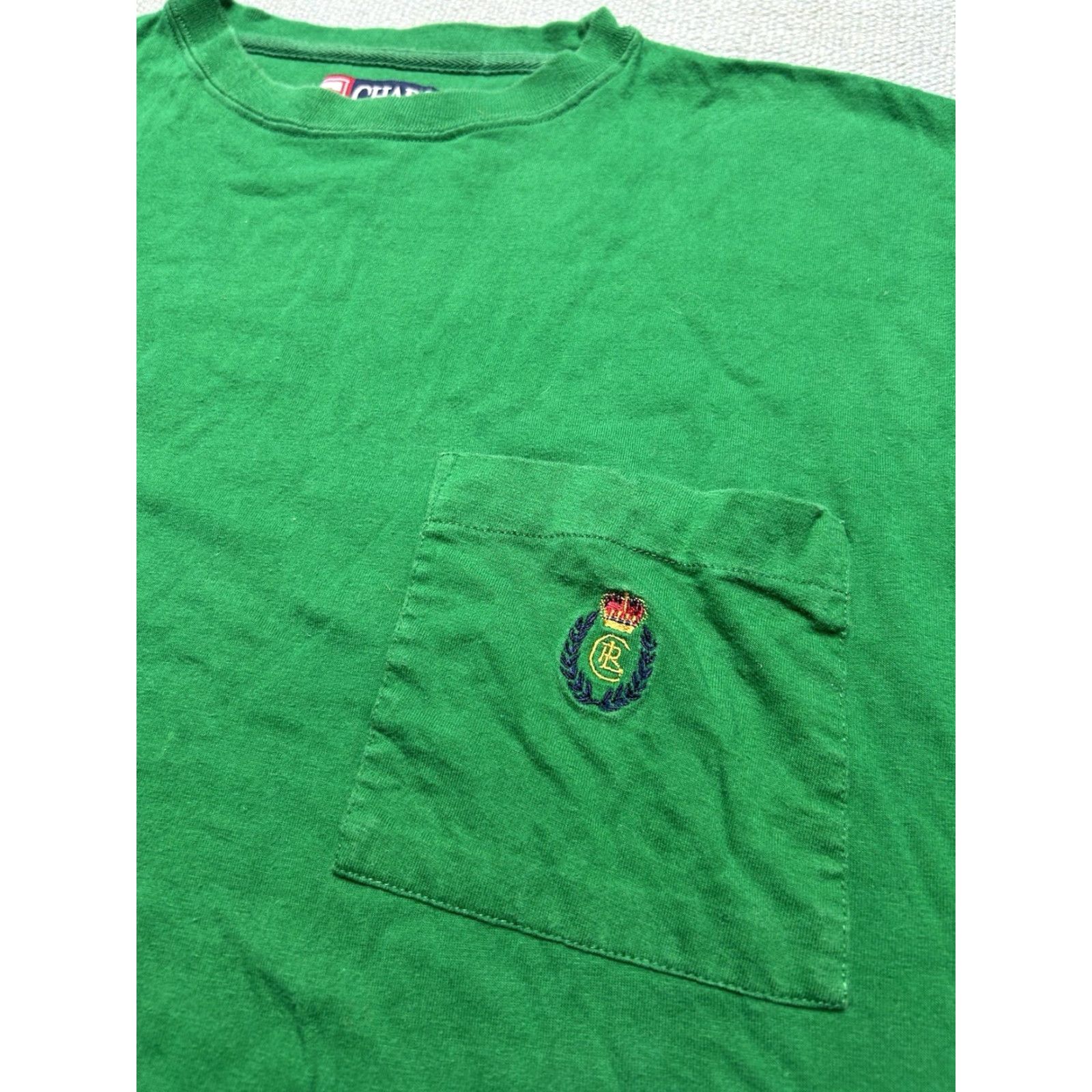 Ralph Lauren VINTAGE Ralph Lauren Chaps pocket T-Shirt Emerald Green Cotton Adult Large Mens Size US L / EU 52-54 / 3 - 2 Thumbnail