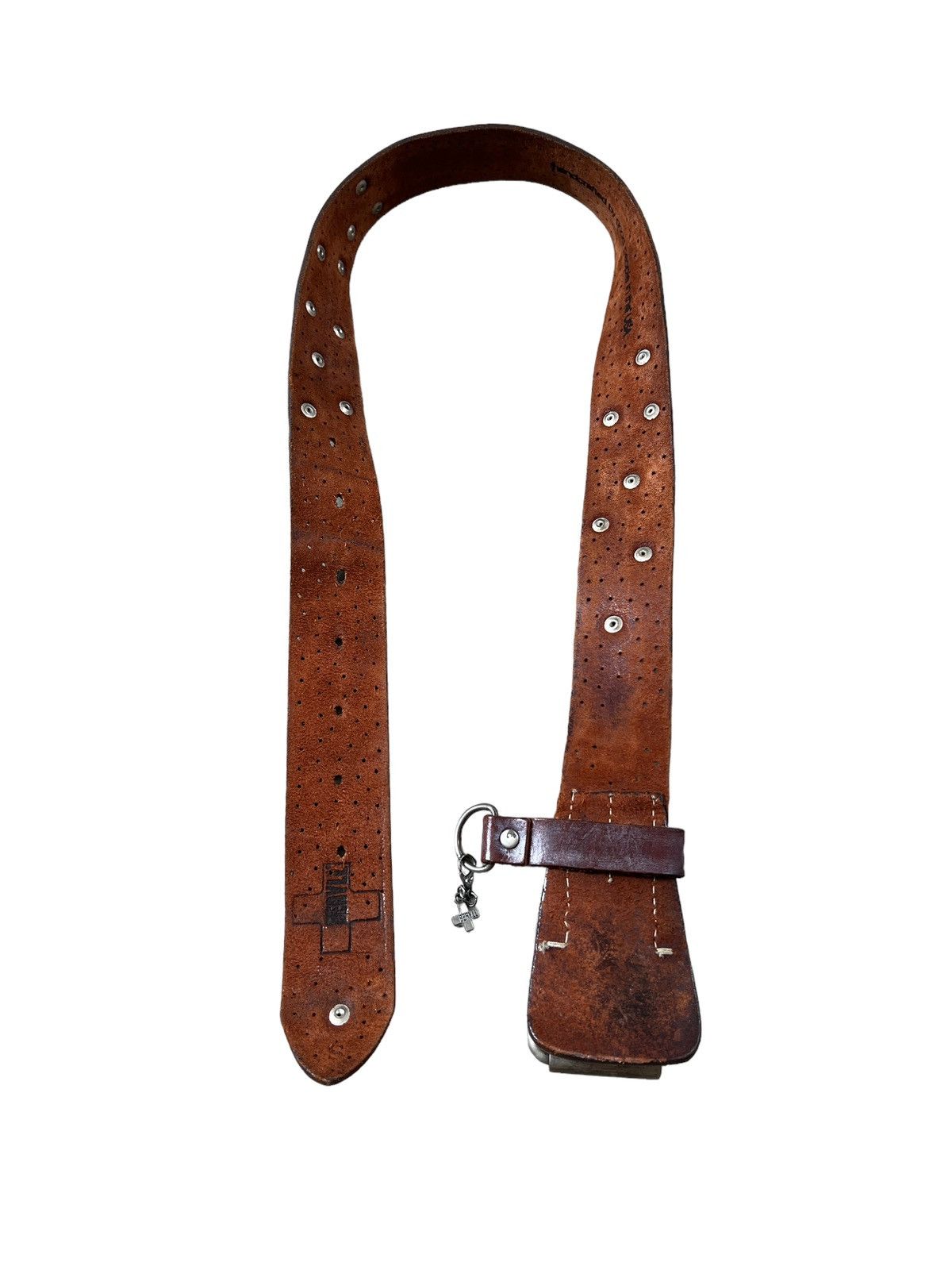Genuine Leather × Handmade Beryll 🇺🇸 Handcrafted Studded Artisanal Leather Belt Size 34 - 12 Thumbnail