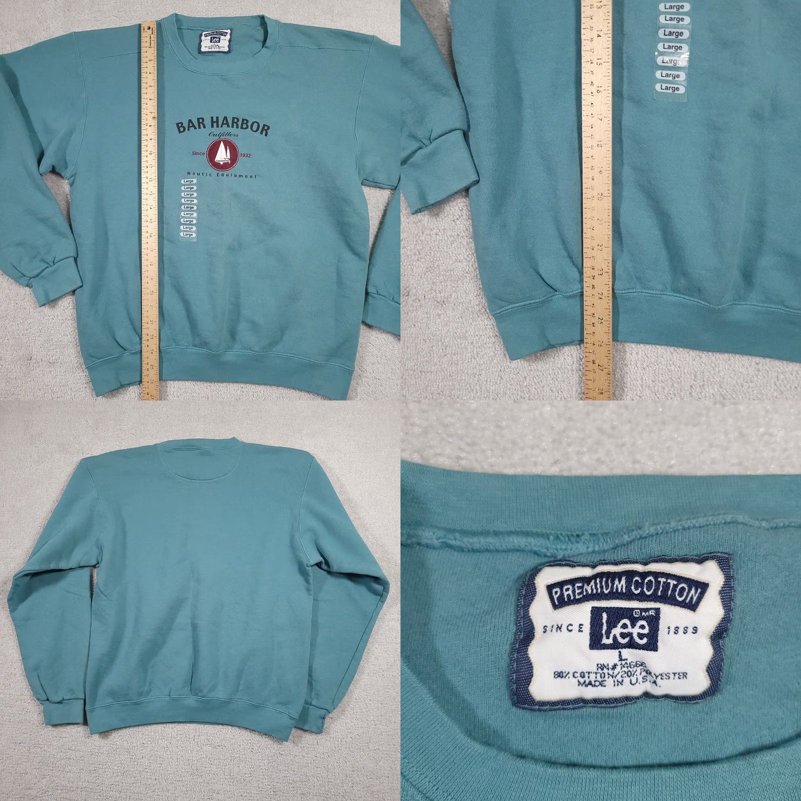 Lee VINTAGE Lee Sweatshirt Crewneck Mens Large Bar Harbor Nautic Sail USA Size US L / EU 52-54 / 3 - 8 Thumbnail