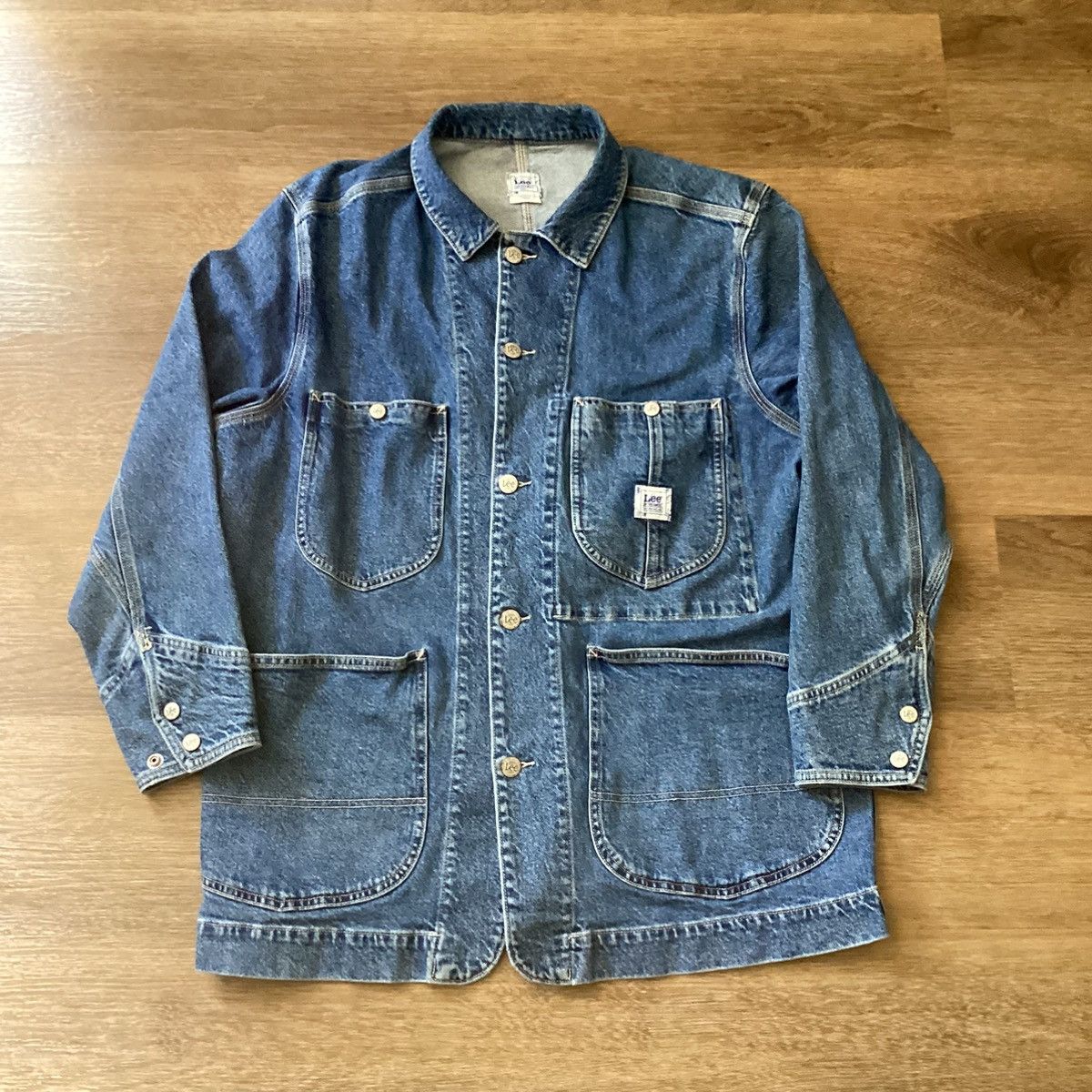Lee Vintage 1980's Lee Sanforized Denim Worker Jacket Medium Size US M / EU 48-50 / 2 - 1 Thumbnail