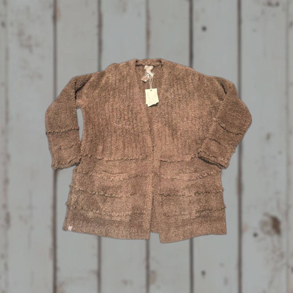 Barefoot Dreams Cardigan Boardwalk CozyChic Brown Medium NWT