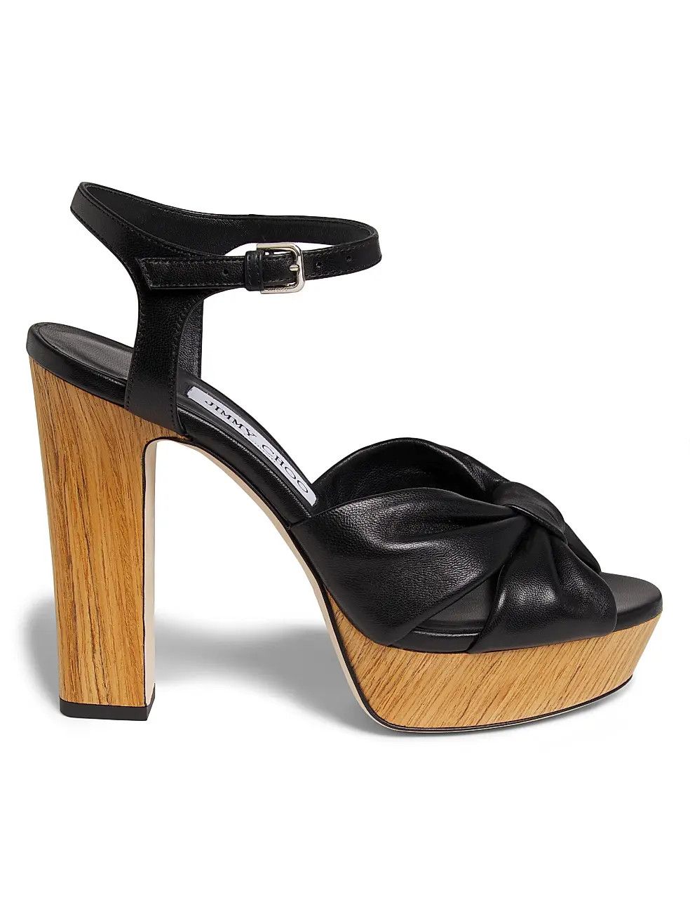 Jimmy Choo os11x0326 Heloise 120mm Leather Platform Sandals in Black Size US 6.5 / IT 36.5 - 1 Thumbnail
