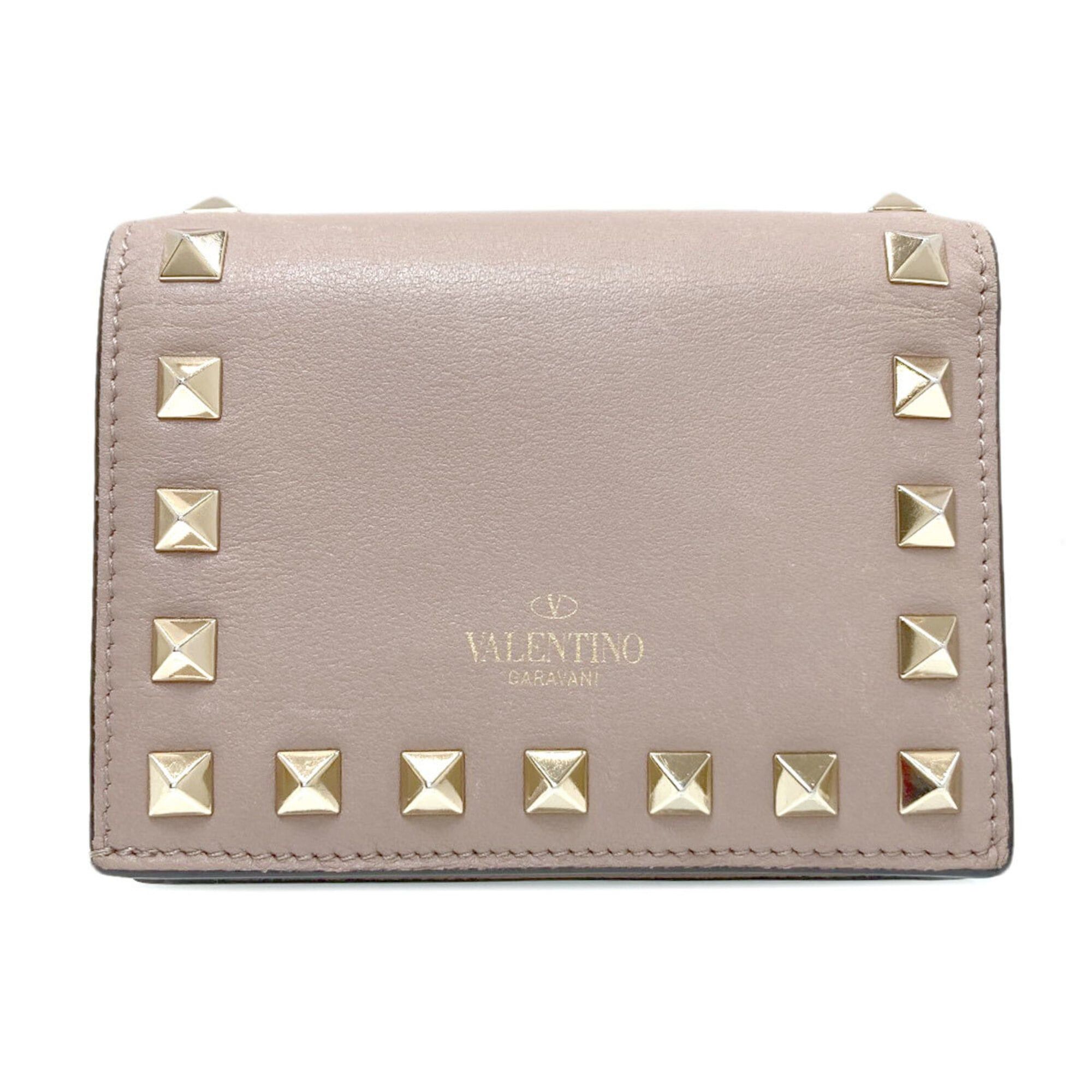 Valentino Valentino Rockstud Bi-fold Leather Wallet for Women Size ONE SIZE - 1 Thumbnail
