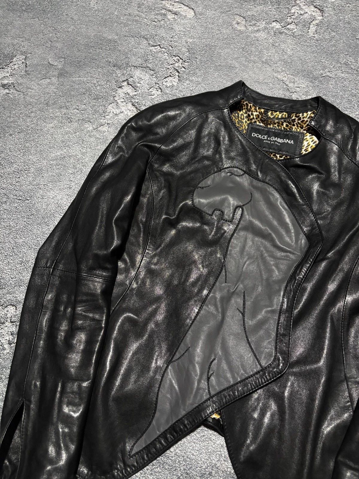 Dolce & Gabbana Archive Dolce&Gabbana Avant Garde Asimetric Leather Jacket Size XS / US 0-2 / IT 36-38 - 5 Thumbnail