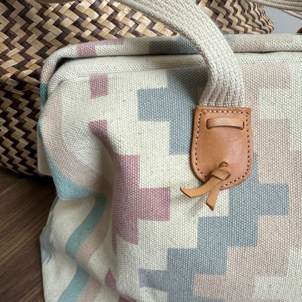 Vintage Vintage 90s Southwestern Pattern Canvas Satchel Clamshell Sm Size ONE SIZE - 3 Thumbnail
