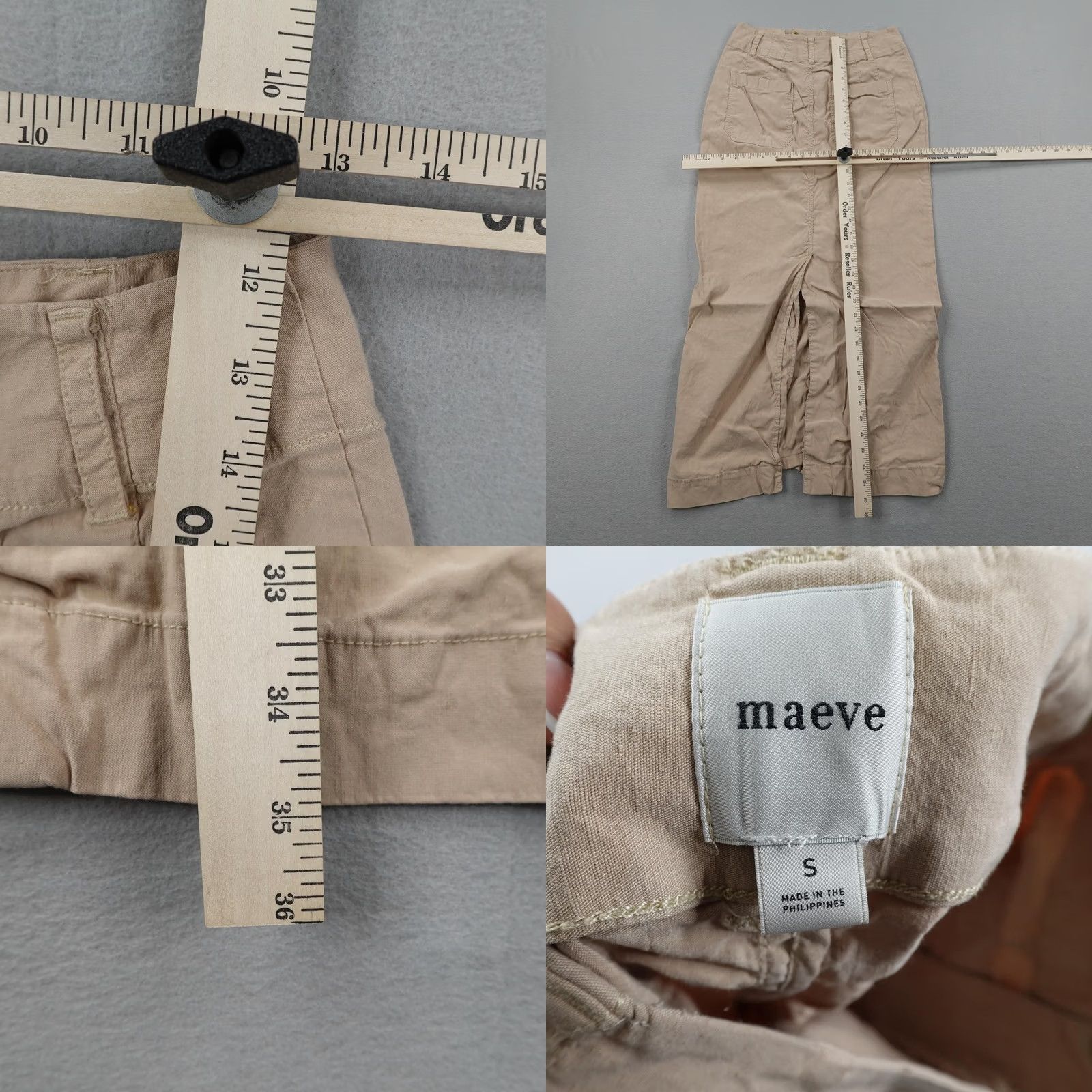 Vintage Maeve Skirt Womens Small Khaki Beige Tan Anthropologie Colette Maxi Long Woven Size 28" / US 6 / IT 42 - 8 Thumbnail