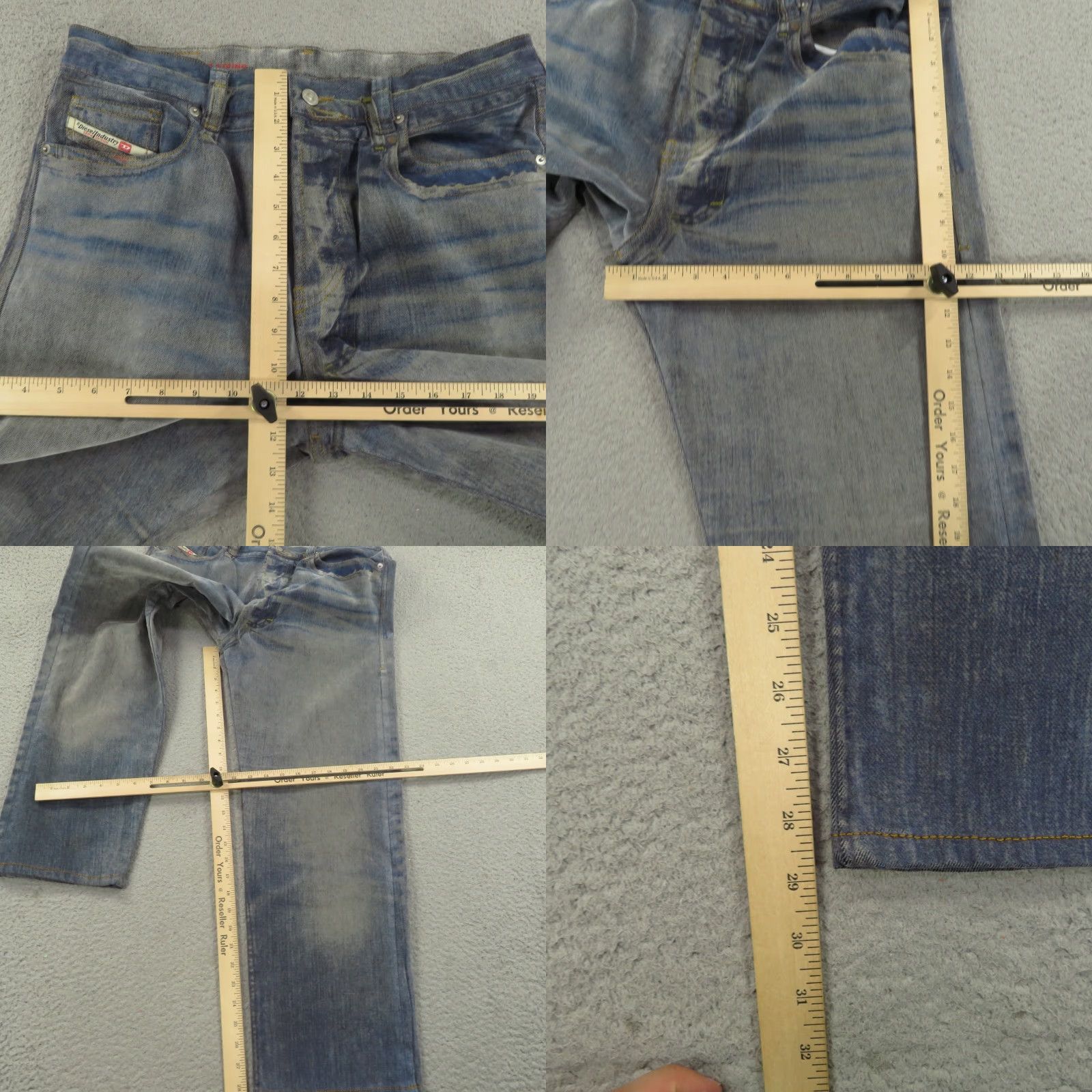 Diesel Diesel Jeans Men 34x29 Loose Straight 5 Pocket Stamped Dirty Wash ITALY Size US 34 / EU 50 - 11 Thumbnail