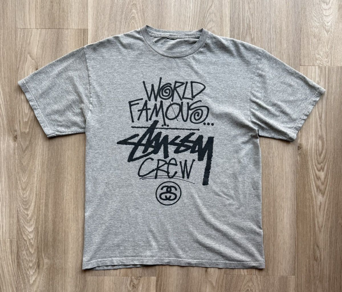 Stussy Vintage Stussy World Famous Gray T-Shirt Big Logo Tee Size US M / EU 48-50 / 2 - 1 Thumbnail
