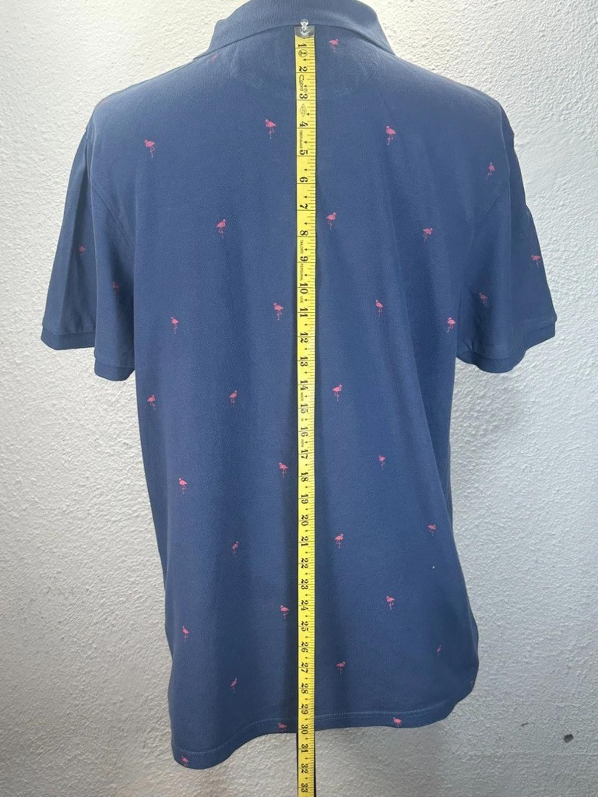 American Eagle Outfitters American Eagle Men's Large Blue Flamingo Accent Polo Shirt Size US L / EU 52-54 / 3 - 5 Thumbnail